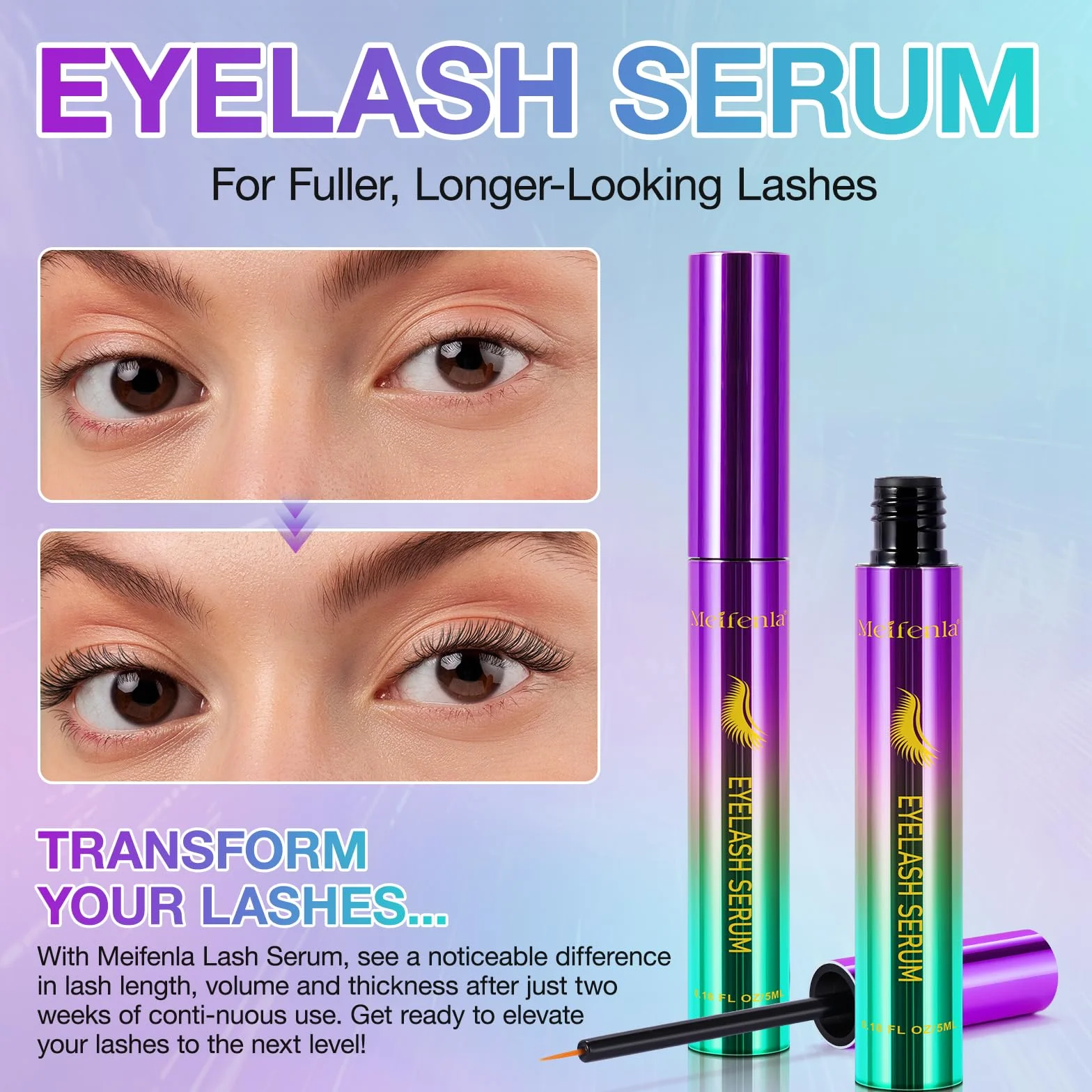 Siero Ciglia Allungante, Siero per Ciglia Crescita Ciglia, Grande Lash Serum,Naturale Essence Senza Ormoni,Protegge e Rinforza le Ciglia per un Aspetto più Pieno e Folto,Naturalmente,5 ML