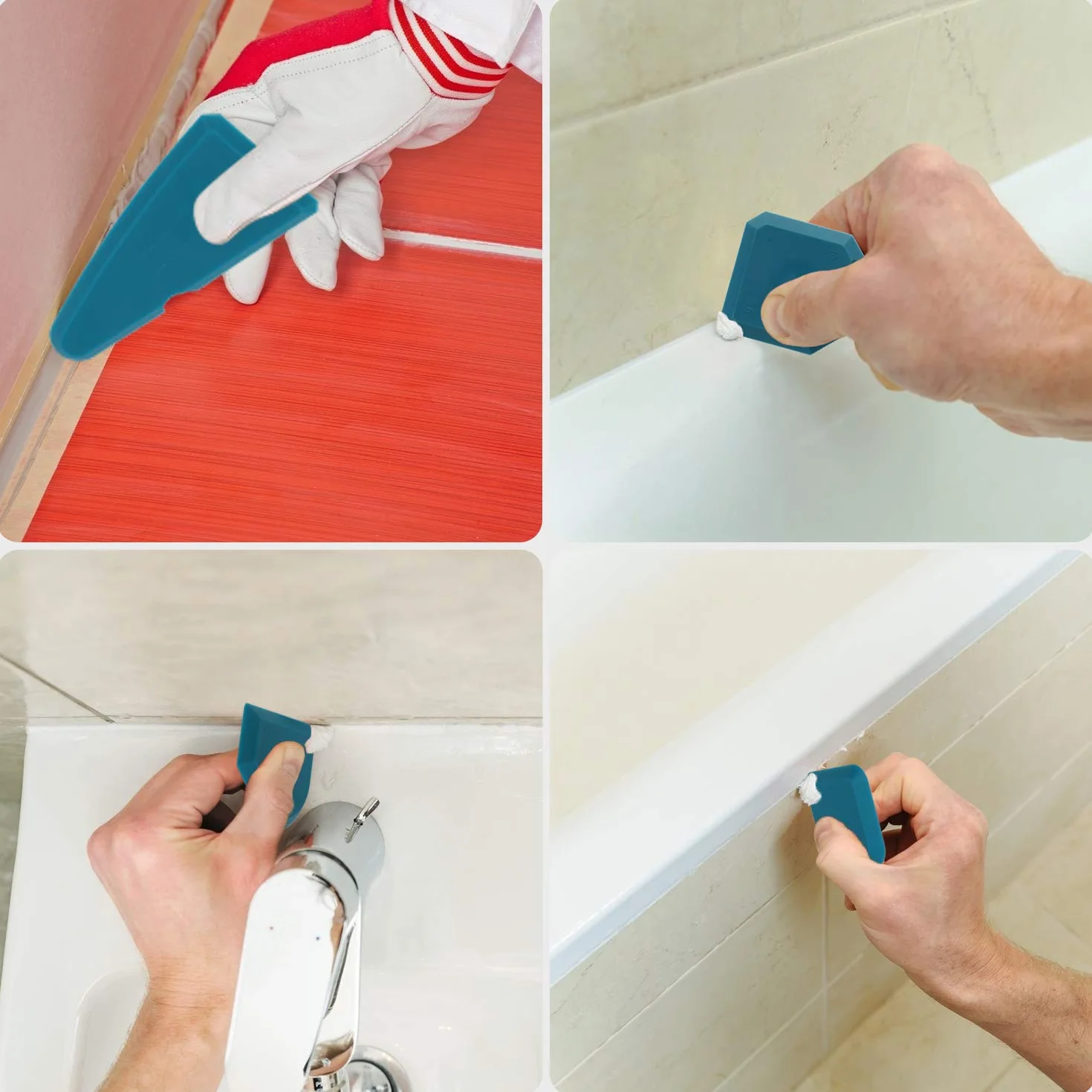 Silicone Calafataggio Set 8 Pezzi Raschietto Ugello Lisciatori Guarnizioni Bagno Cucina