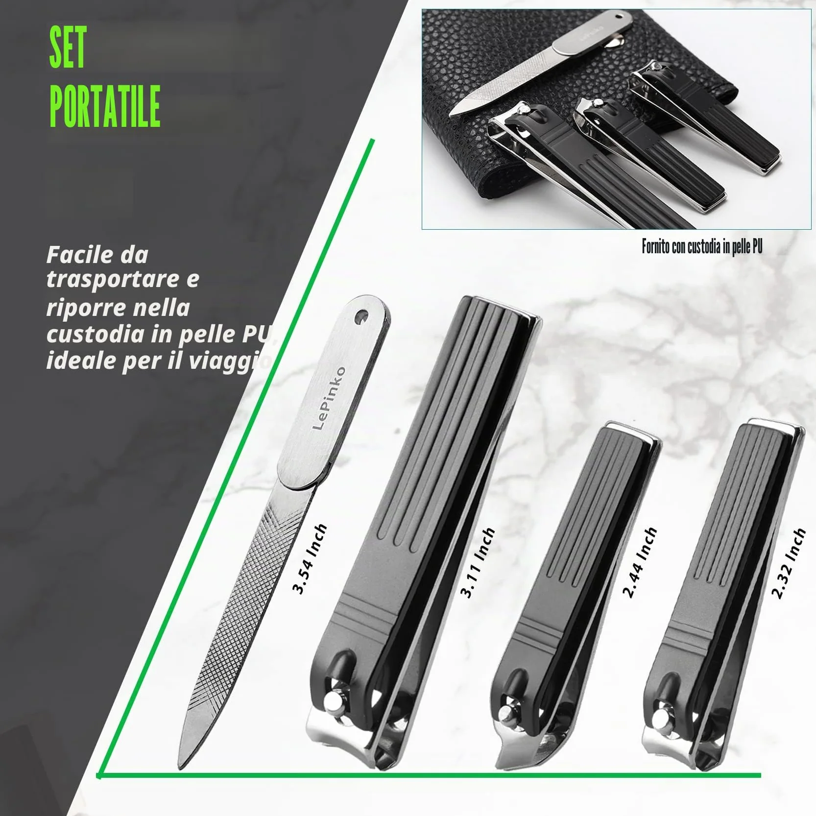 Tagliaunghie resistenti per podologi, per unghie spesse e incarnite, set di tagliaunghie per uomini, donne e anziani, in acciaio inox, 4 pezzi