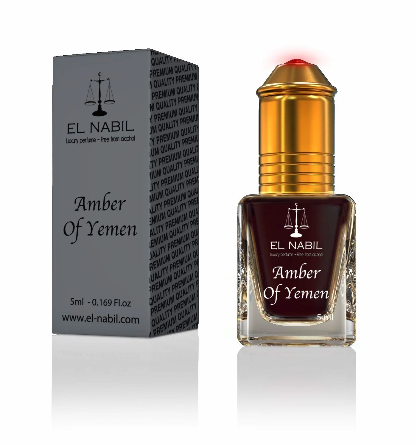 Ambre dello Yemen 5ml Profumo Essenza - El Nabil Misk Muschio Moscho Olio Profumato per UOMO & DONNA - Olio Attar Profumo