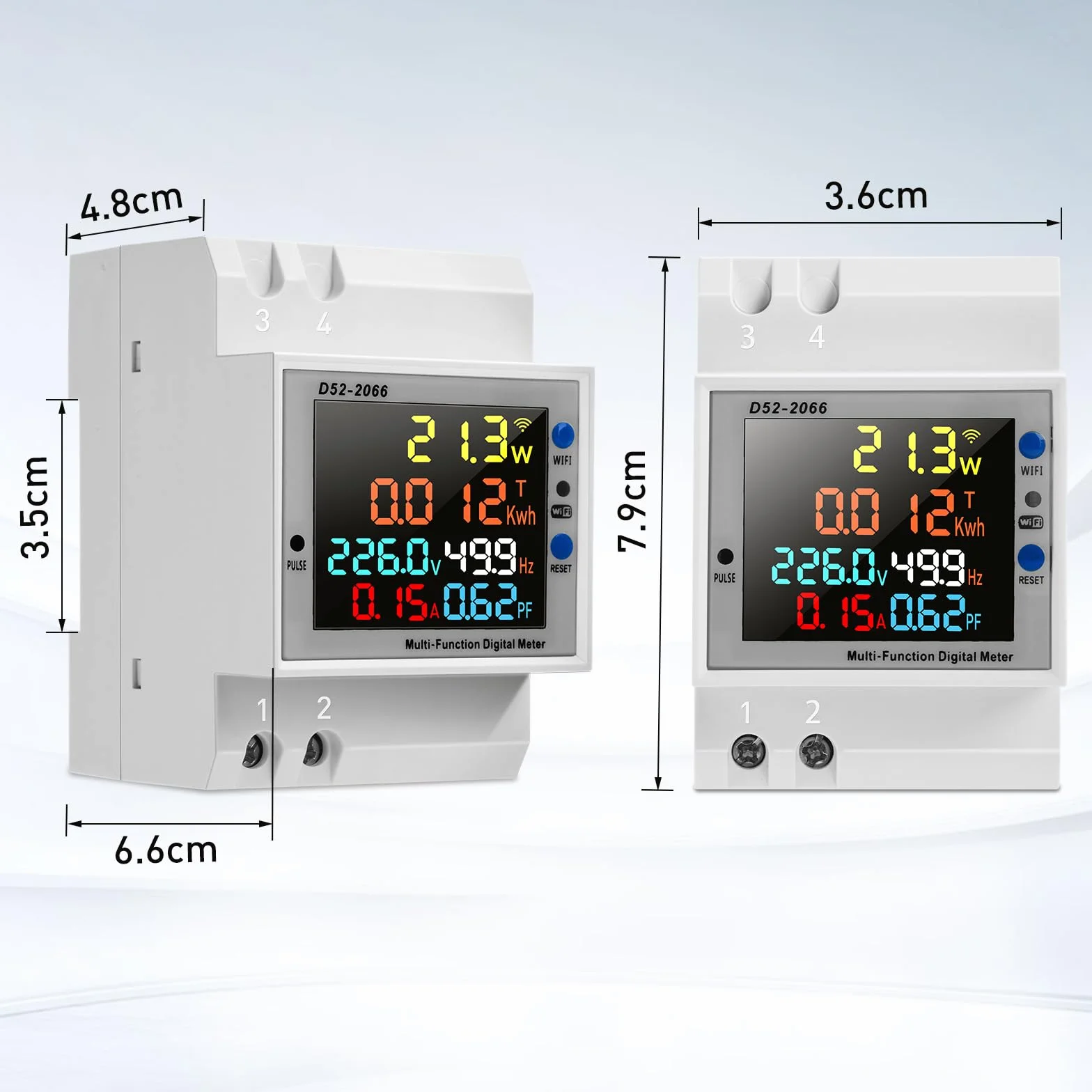 Diymore Contatore Elettrico Monofase 100A, AC40-300V Misuratore di Energia WiFi su Guida DIN con Telecomando Tuya APP