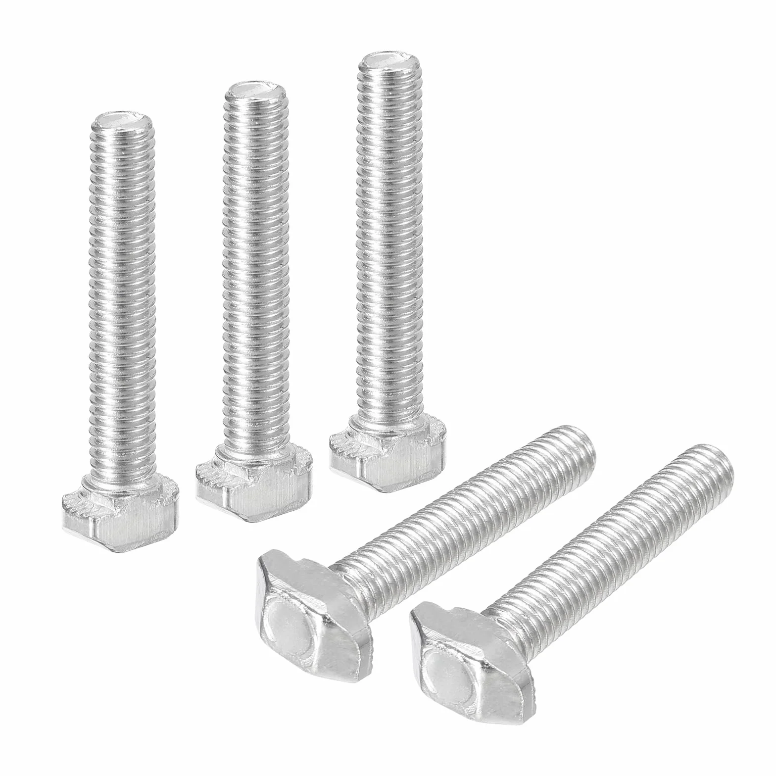 Bulloni a T-Slot M5 x 30mm per Profilo Alluminio Serie 2020, Acciaio Carbonio Nichelato Argento