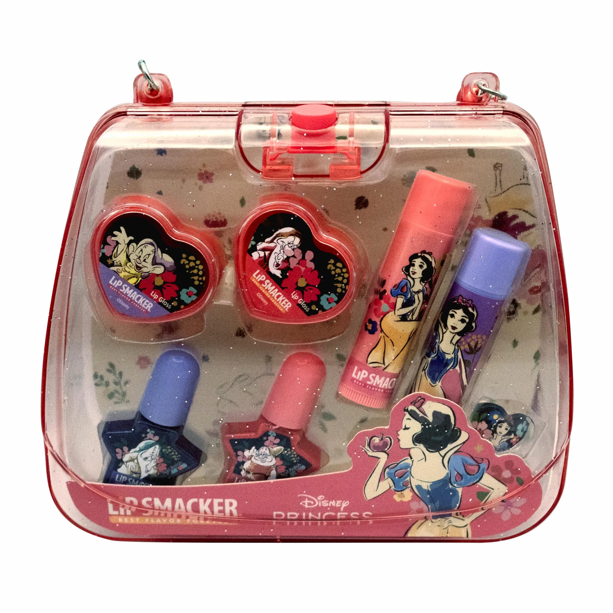 Lip Smacker Snow White Tote Bag Set, Set Trucchi Bambina in 8-Pezzi, con Balsamo Labbra, Smalti Unghie, Creme Luccicanti e Accessori e una Mini Borsetta, Regali Principesse Disney