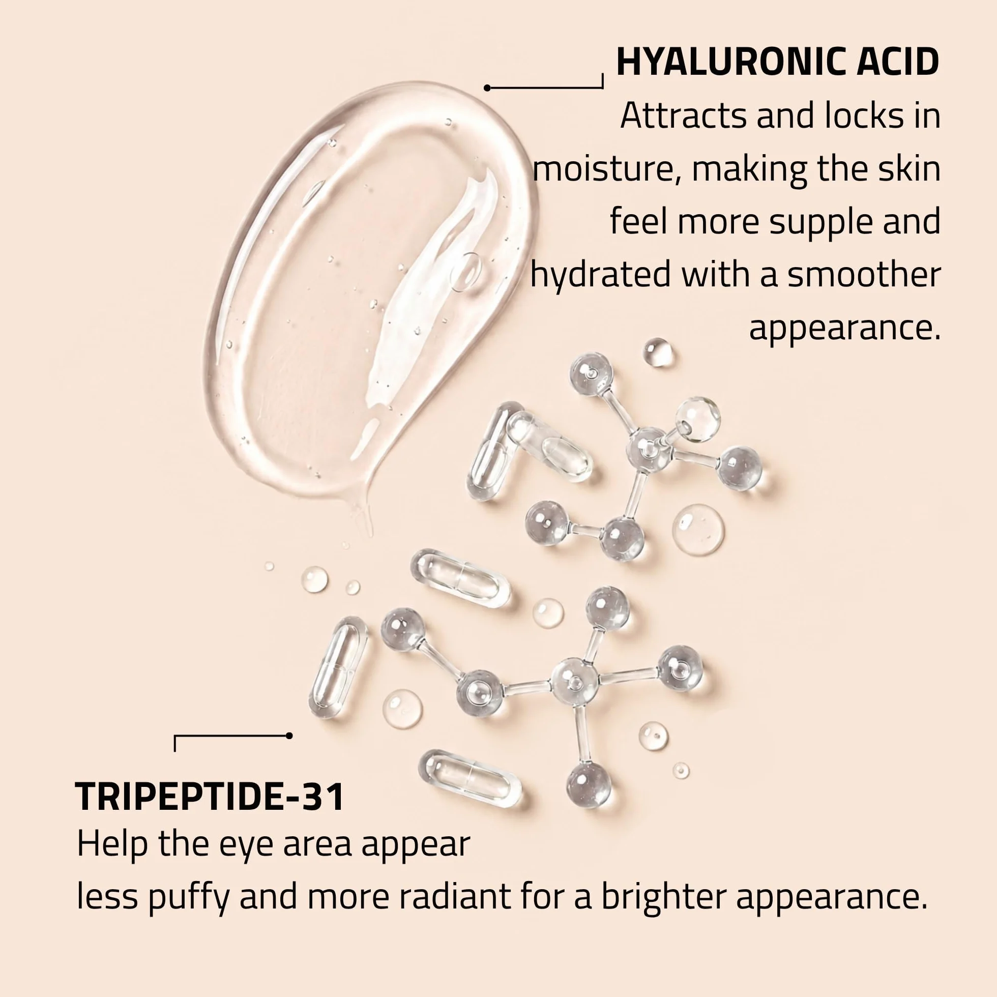YEOUTH Gel Contorno Occhi Con Acido Ialuronico, Idratante Gel Occhiaie e Occhiaie Borse Sotto Gli Occhi, Regali Beauty Donna e Uomo 30ml