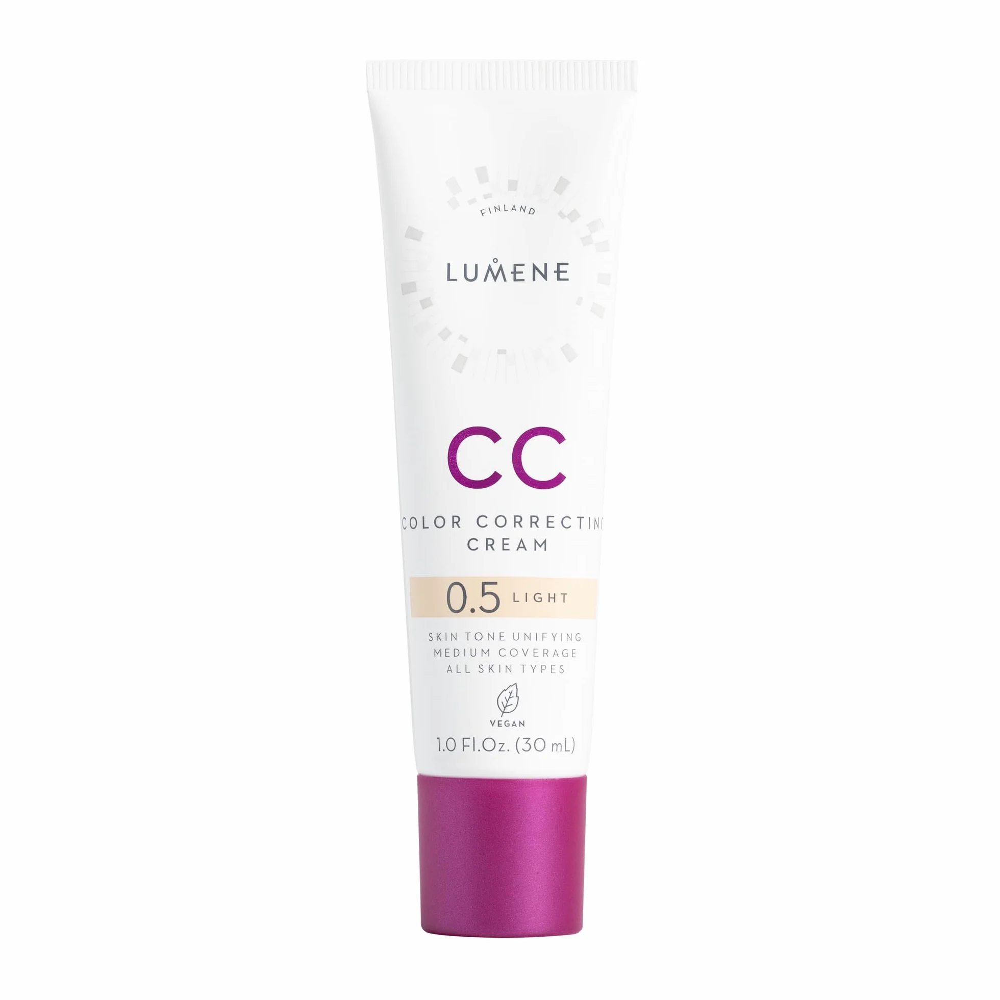 LUMENE CC Cream Crema Correzione Colore con SPF 20 e Copertura Media per Tutti i Tipi di Pelle, Vegana 30 ml Light