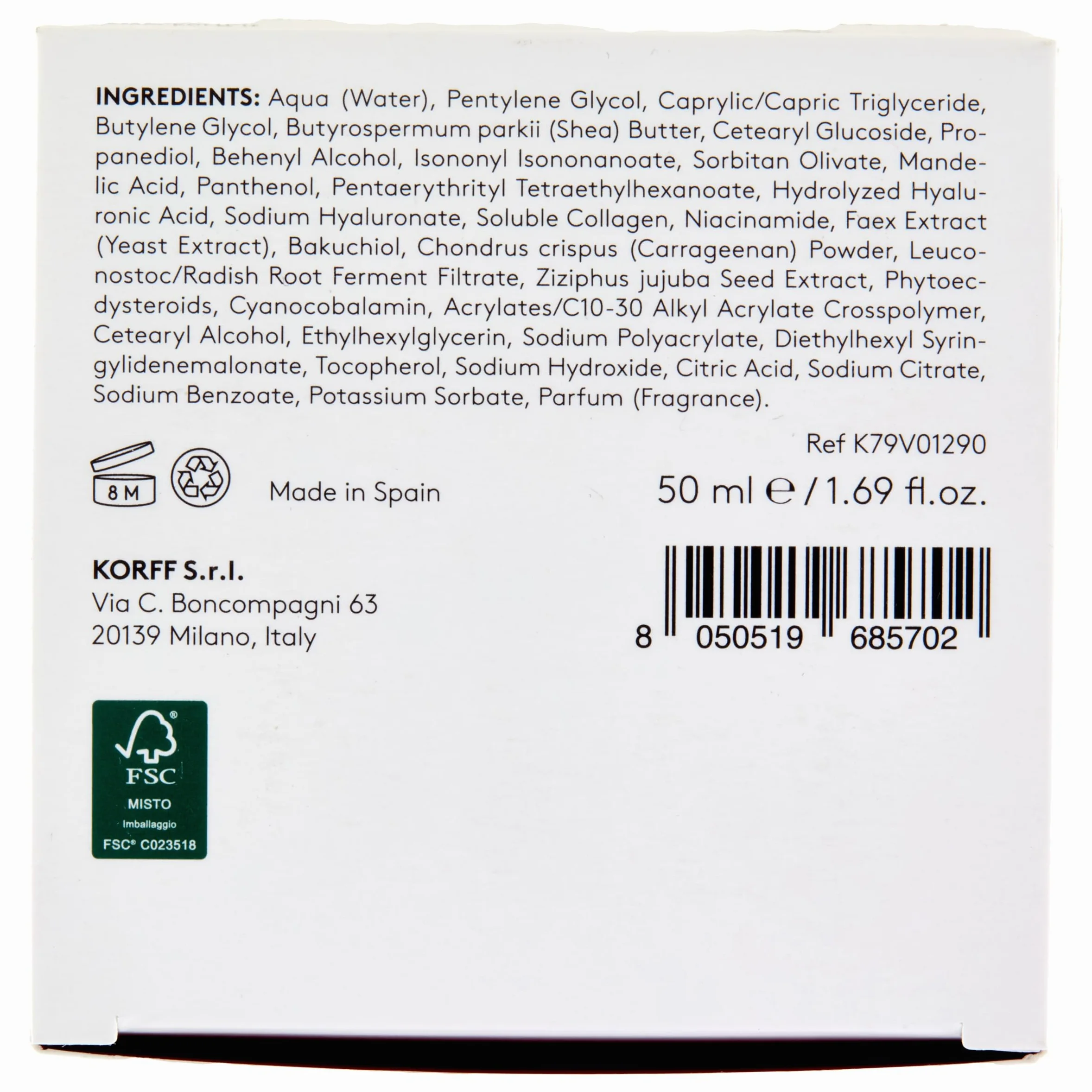 Korff Crema Ricca Viso Antietà, Collagen Age Filler, Trattamento Anti-Rughe per Pelle Liscia e Idratata, Per tutti i tipi di pelle, Indicata Post-acta di Dermatologia Estetica, 50ml