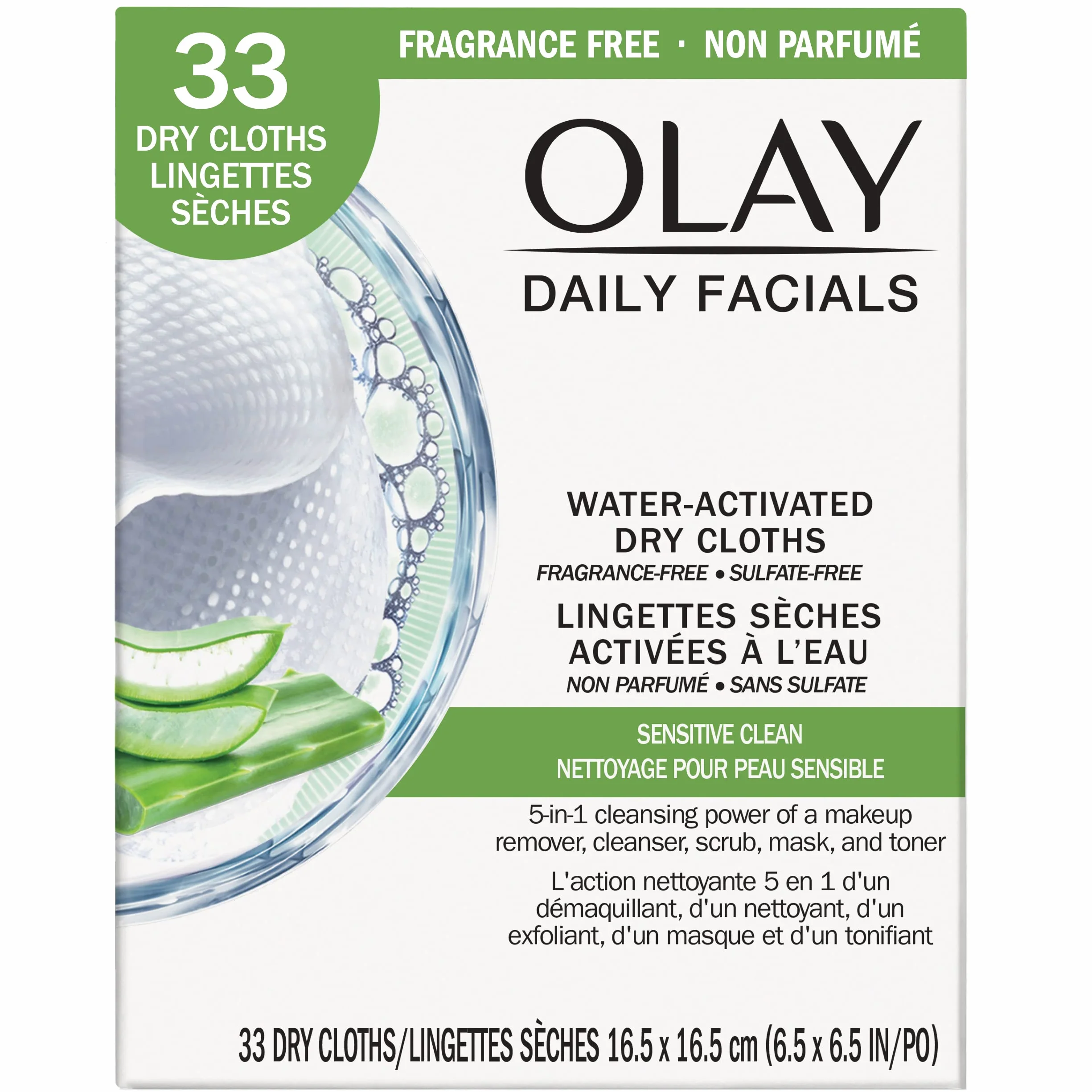 Olay Sensitive 4-In-1 Daily Facial Cloths, 33 Count (Pack Of 2) by Olay