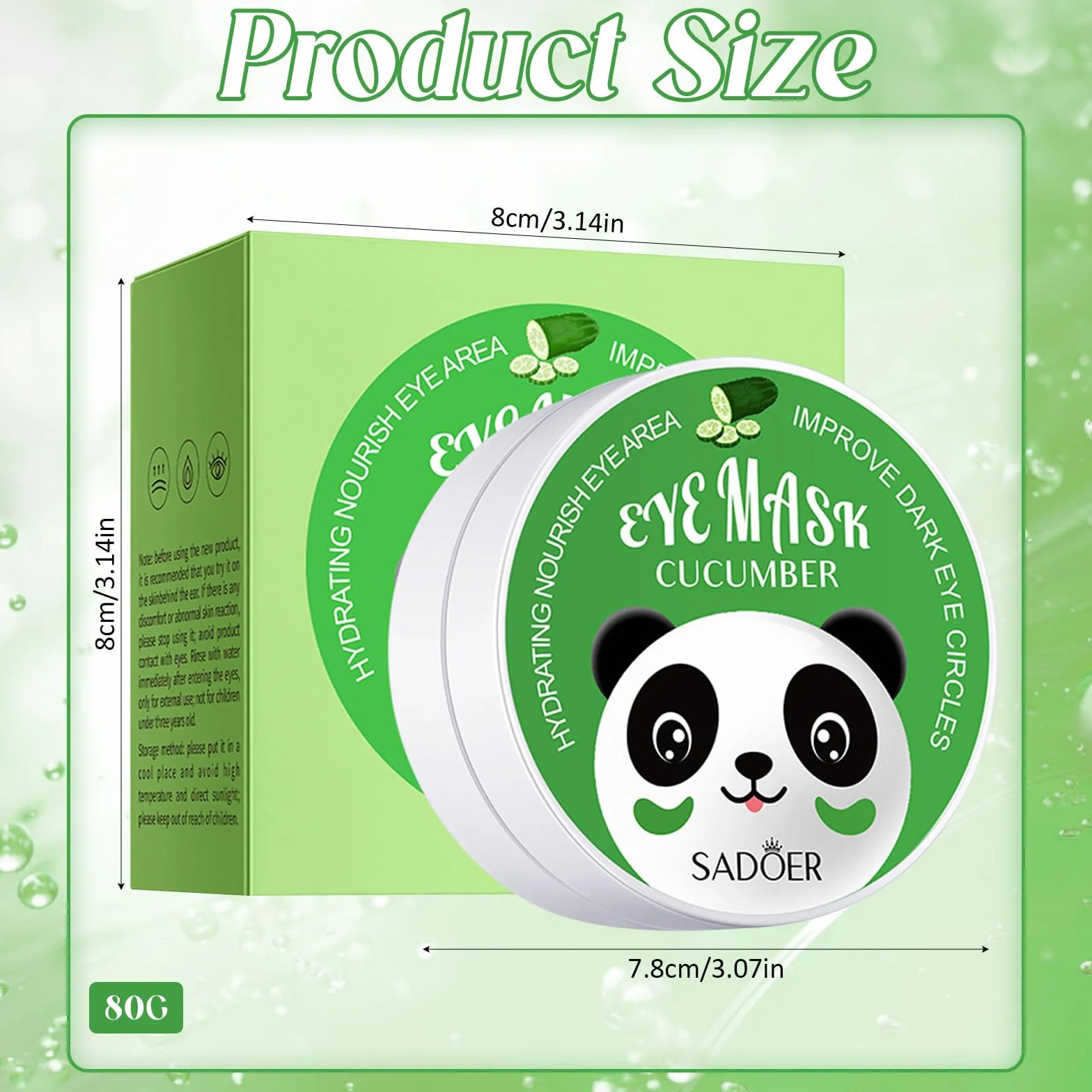 60 Pezzi Patch Contorno Occhi, Collagene Patch Occhi, Cetriolo patch occhi, Eye Patch, Maschera Contorno OcchI, Anti-Rughe e Anti-Occhiaie, Rimuovi Borse e Puffiness