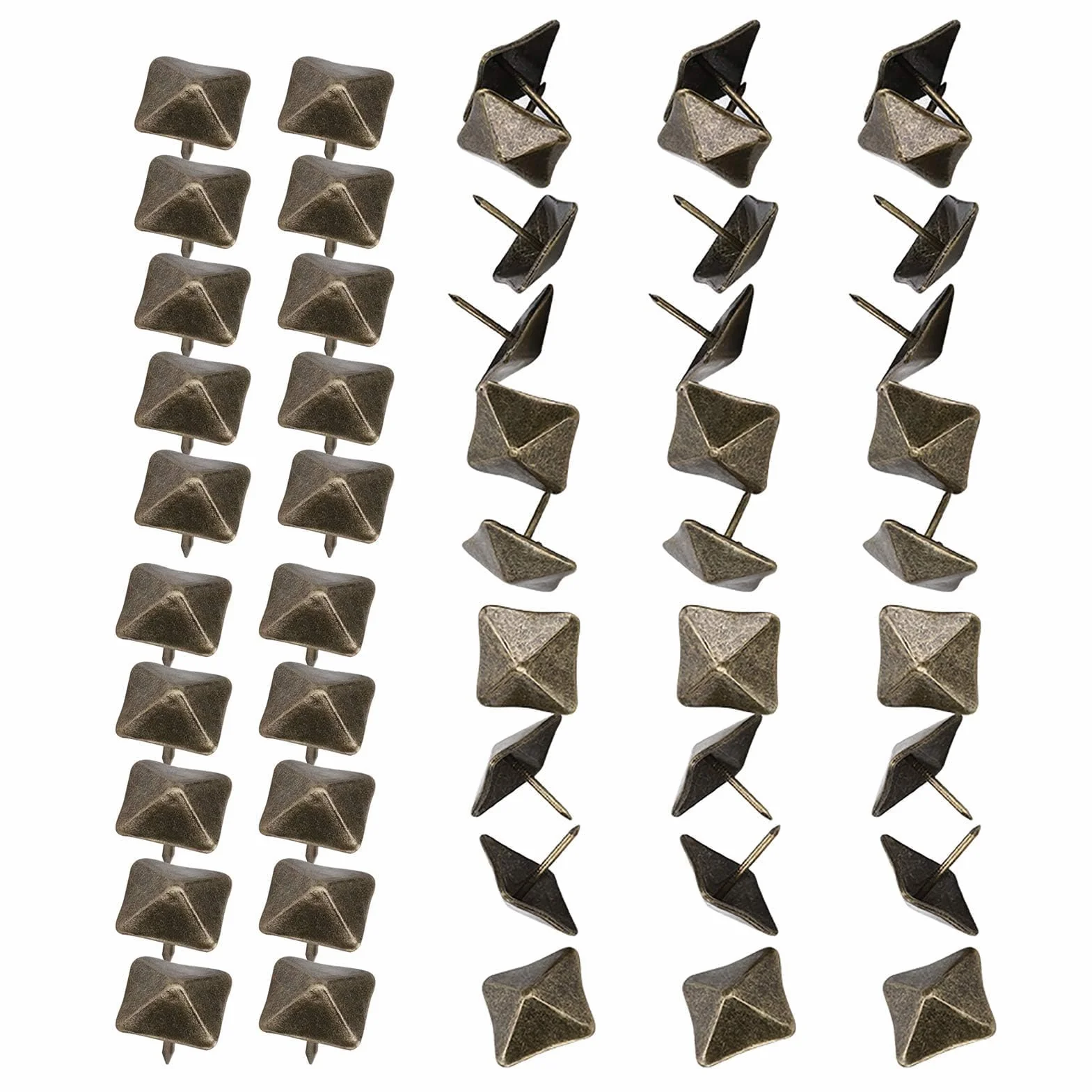 Chiodi da Tappezzeria 50 pezzi, Spille Antiche a Testa Quadrata, Chiodi Decorativi per Mobili