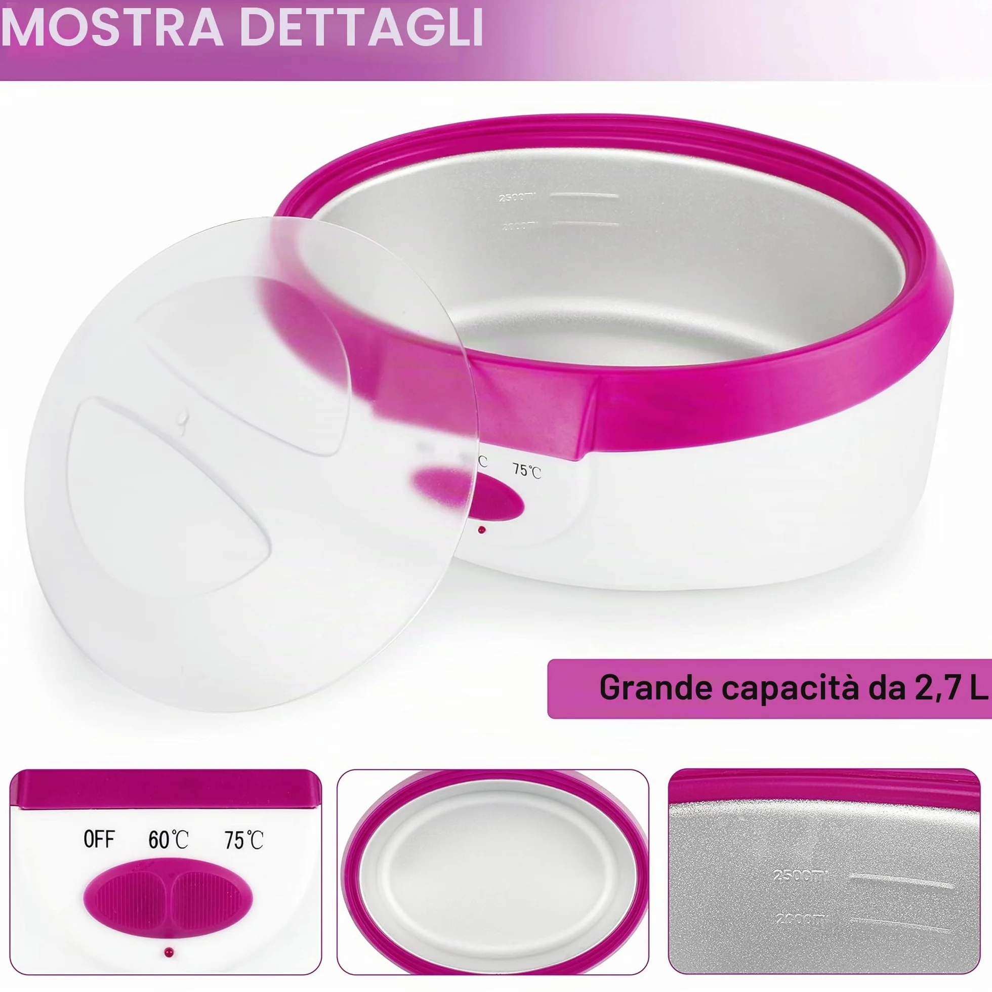 Bagno di Paraffina 265 W per Mani e Piedi, Forever Speed Cera di Paraffina Set Elettrico Paraffin Dispositivo Rosa