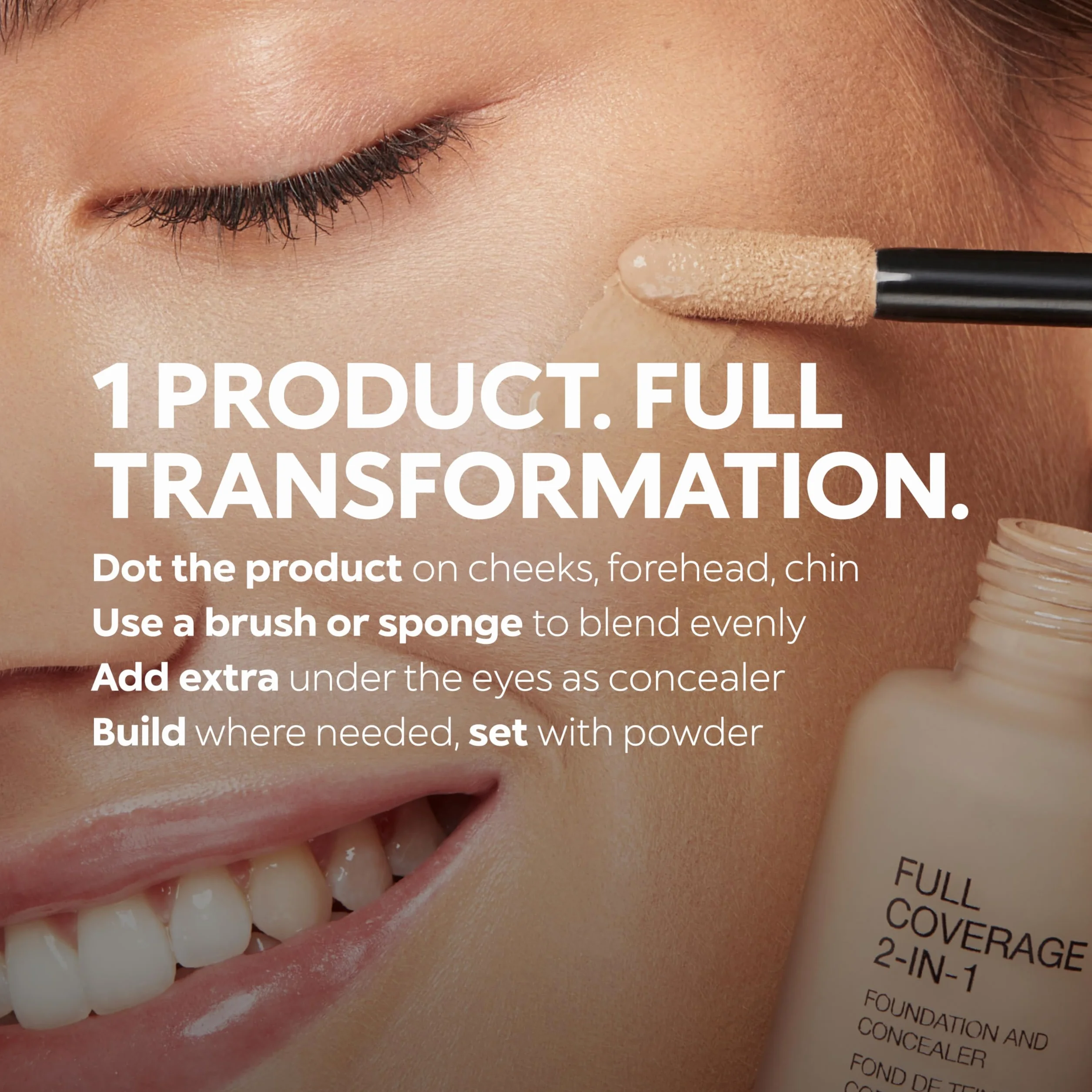 KIKO Milano Full Coverage 2-In-1 Foundation & Concealer 39 N10, Fondotinta E Correttore 2 In 1, Elevata Coprenza