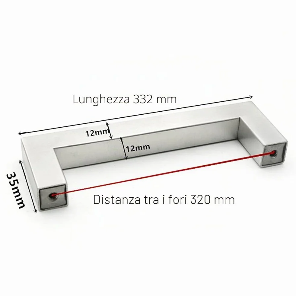 Maniglie per Mobile Acciaio Inox Distanza Fori 320 mm 2 Pezzi
