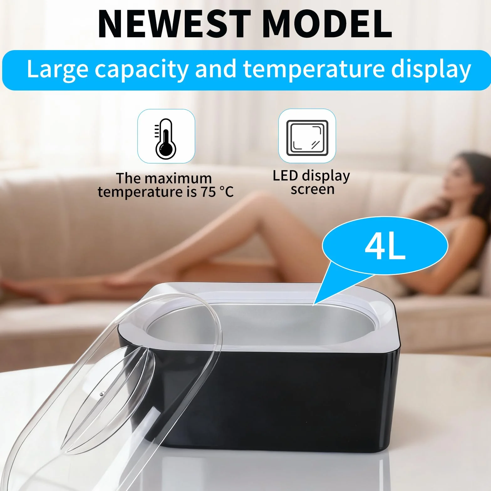 SWAWIS 4L Bagno di Paraffina per Mani Nuova Evoluzione, Doppia Modalità e Piedi Scalda Paraffina Cera 1800g Paraffina e Accessori Idrata, Ammorbidisce e Rivitalizza la Pelle