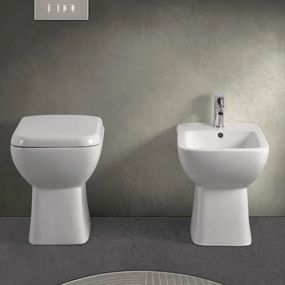 Zestaw sanitariów GINEVRA WC bidet lavabo 60 cm ceramika biały połysk