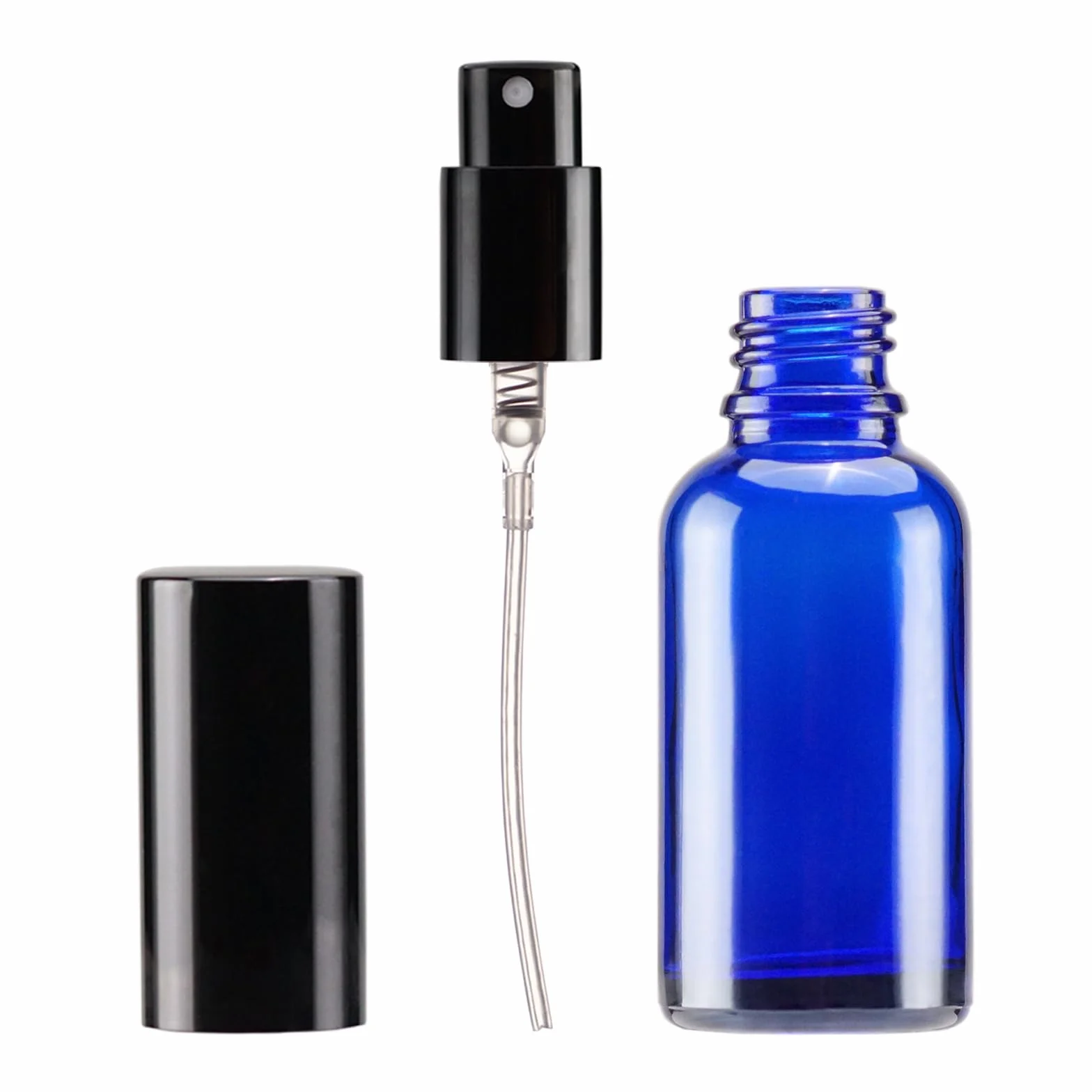 YIZHAO Bottiglie Spray Vetro 30ml, Blu Spruzzino Nebulizzatore Piccolo, per Olii Essenziali, Profumo, Pulizia, Cosmetici, Viaggio, Farmacia - 6 Pcs