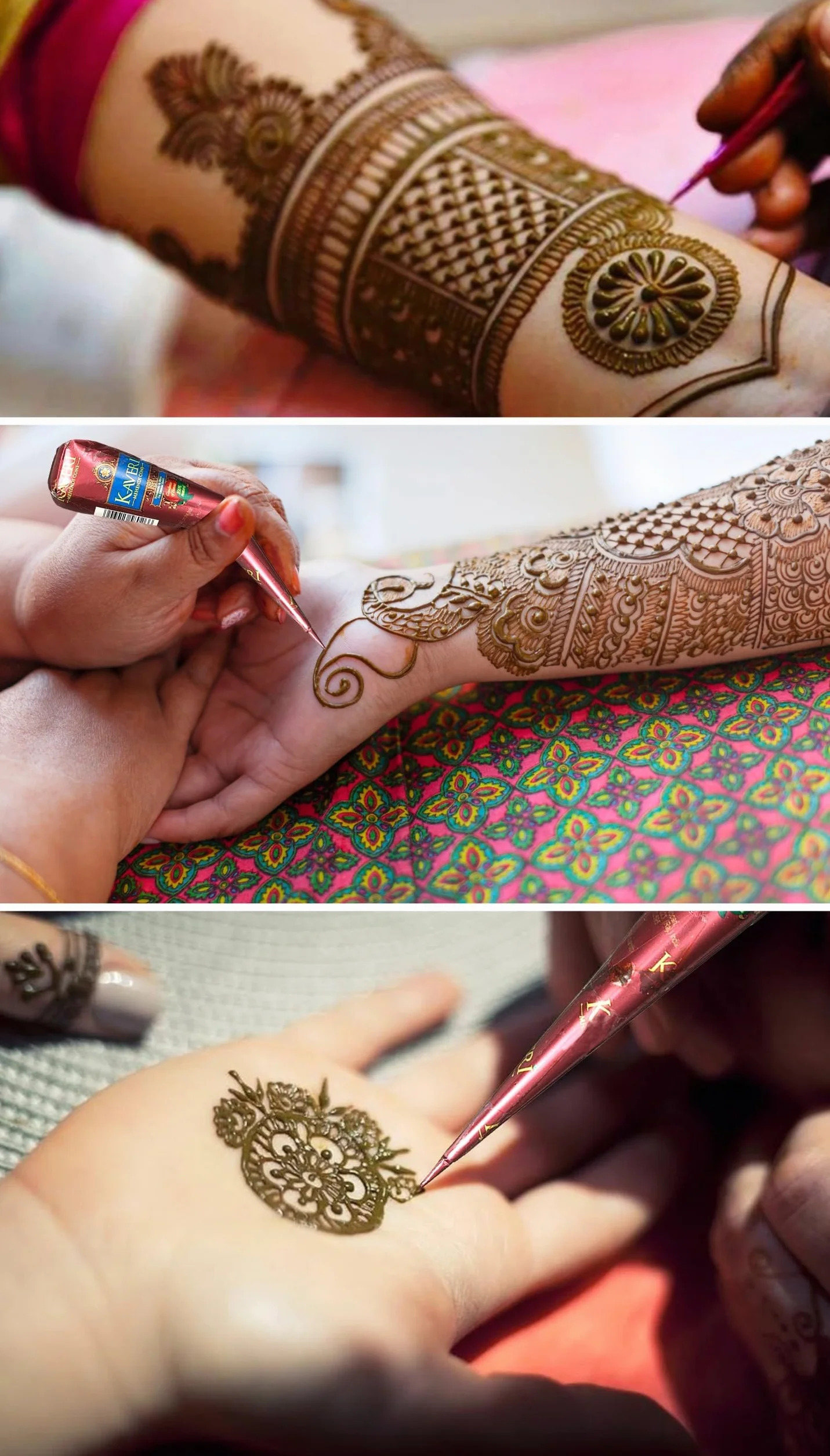 100% Natural Original Kaveri Mehendi Cones 4 pcs x 25g