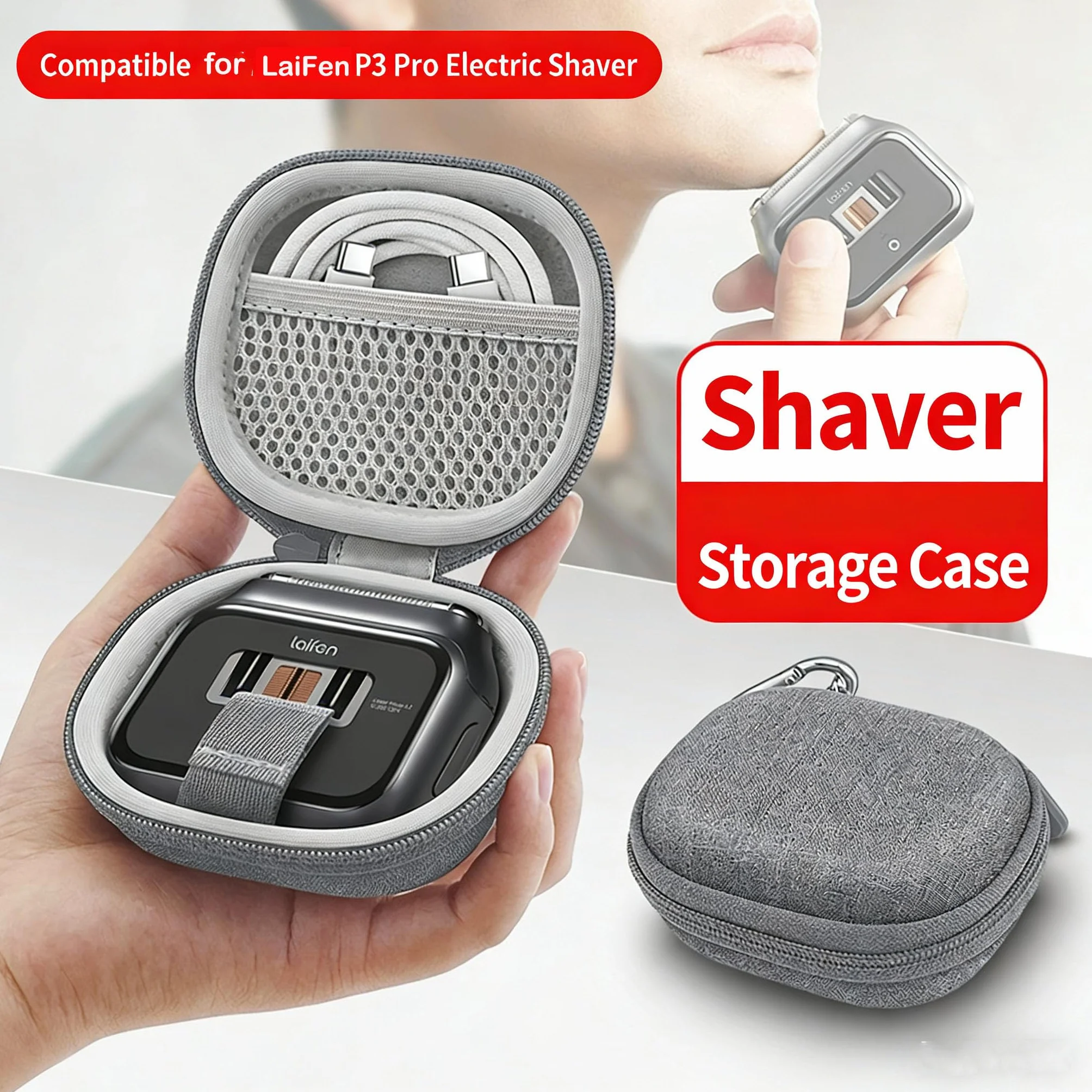 Custodia rigida per Laifen P3 Pro Rasoio Elettrico Custodia di Trasporto Impermeabile Anti-Caduta Custodia di Protezione Custodia da Viaggio Portatile (nero)