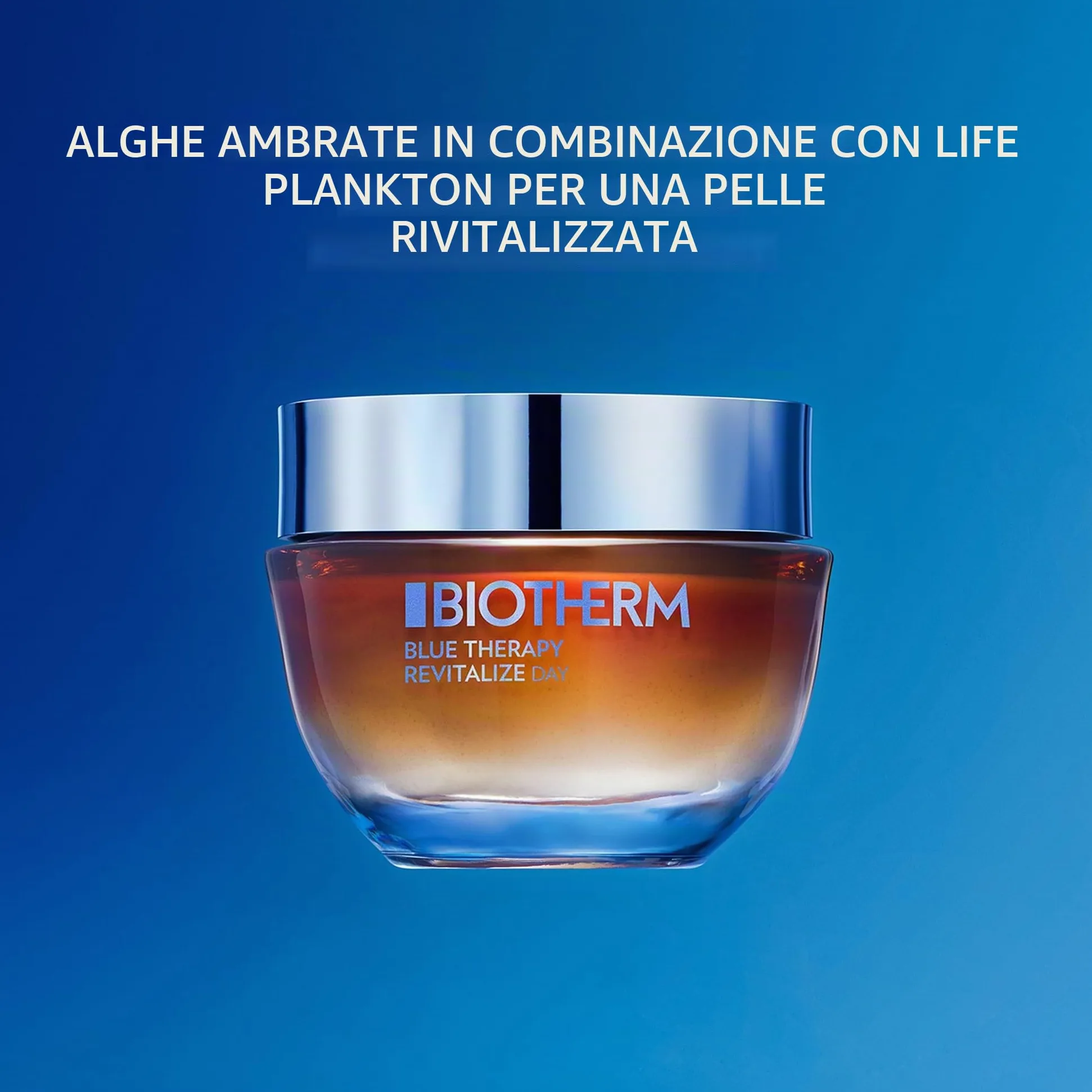 Biotherm Blue Therapy Amber Algae Revitalize Day Crema Giorno Antietà e Illuminante, Trattamento Viso Rivitalizzante, Con Alga Ambrata Energizzante e Life Plankton per Pelli Spente, 50ml