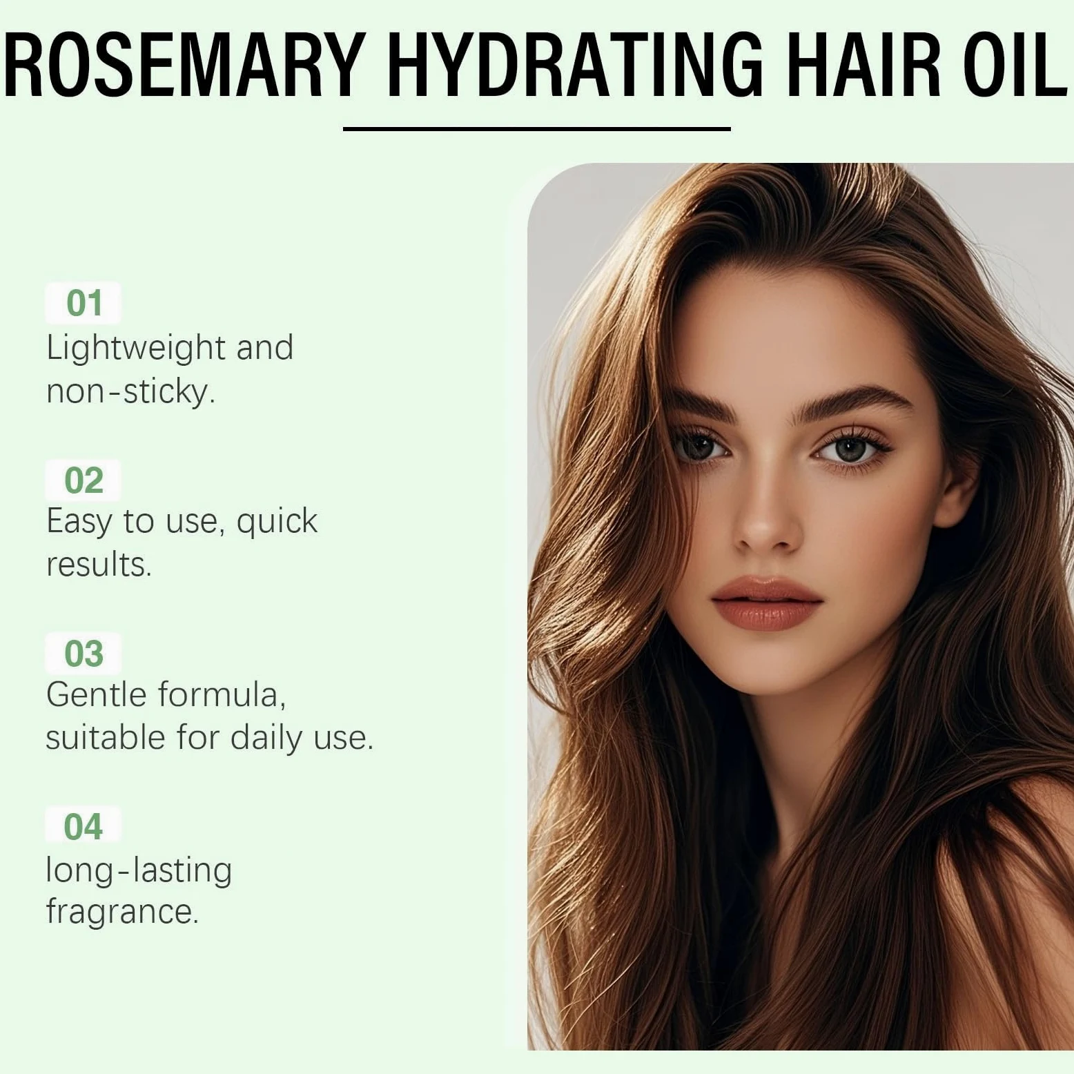 Rosemary Biotina Nutritiva Fortificante Olio Capelli (3 pezzi) | Siero idratante rinfrescante per il cuoio capelluto con olio di rosmarino, per capelli visibilmente più pieni e non grassi