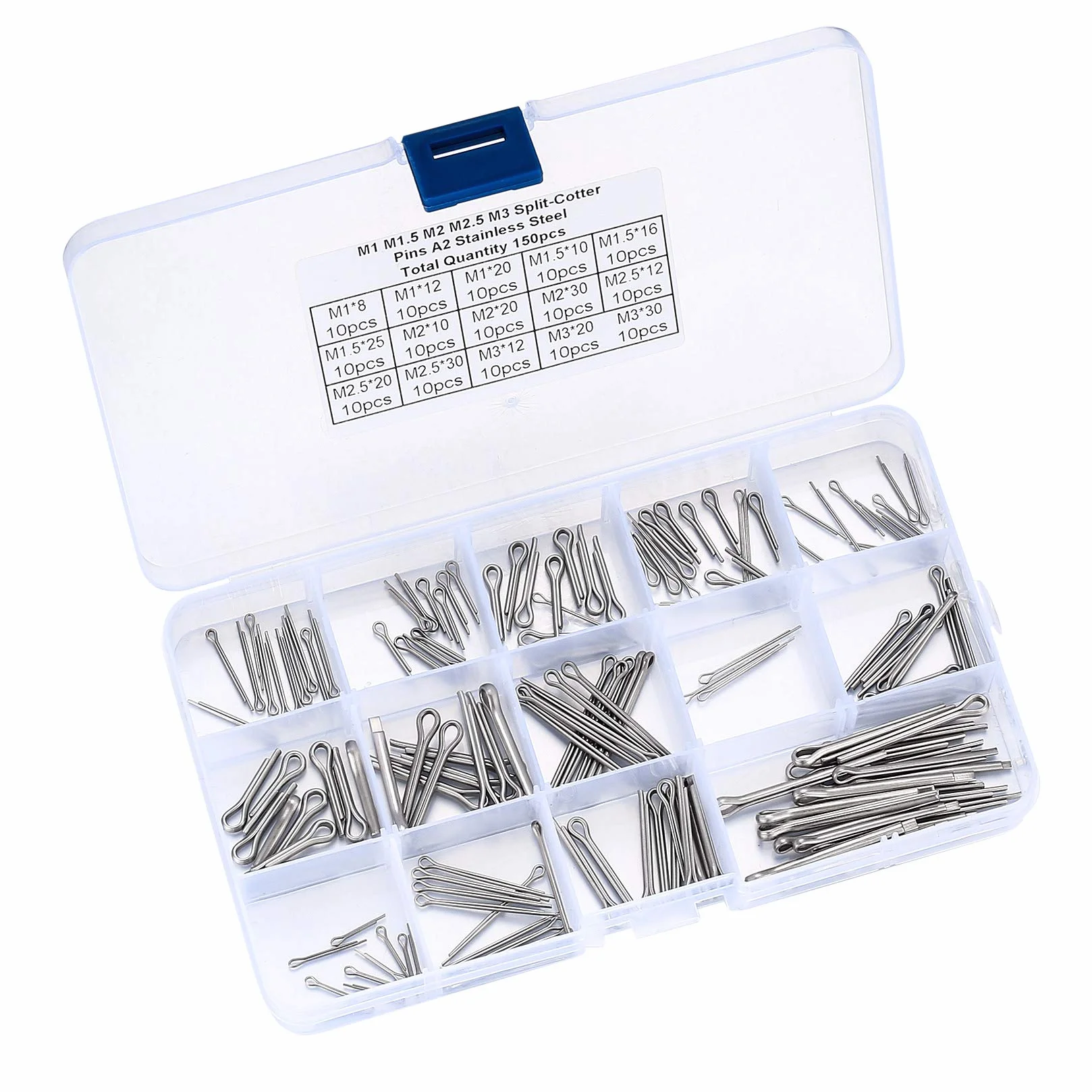 Coppiglie Spaccate Cotter Pin Acciaio Inox Assortimento 150 Pz Attrezzi da Officina