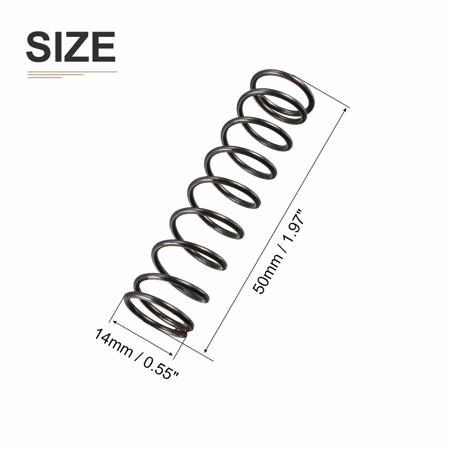 Molla Compressione 1.2x14x50mm Acciaio Nero 10pz