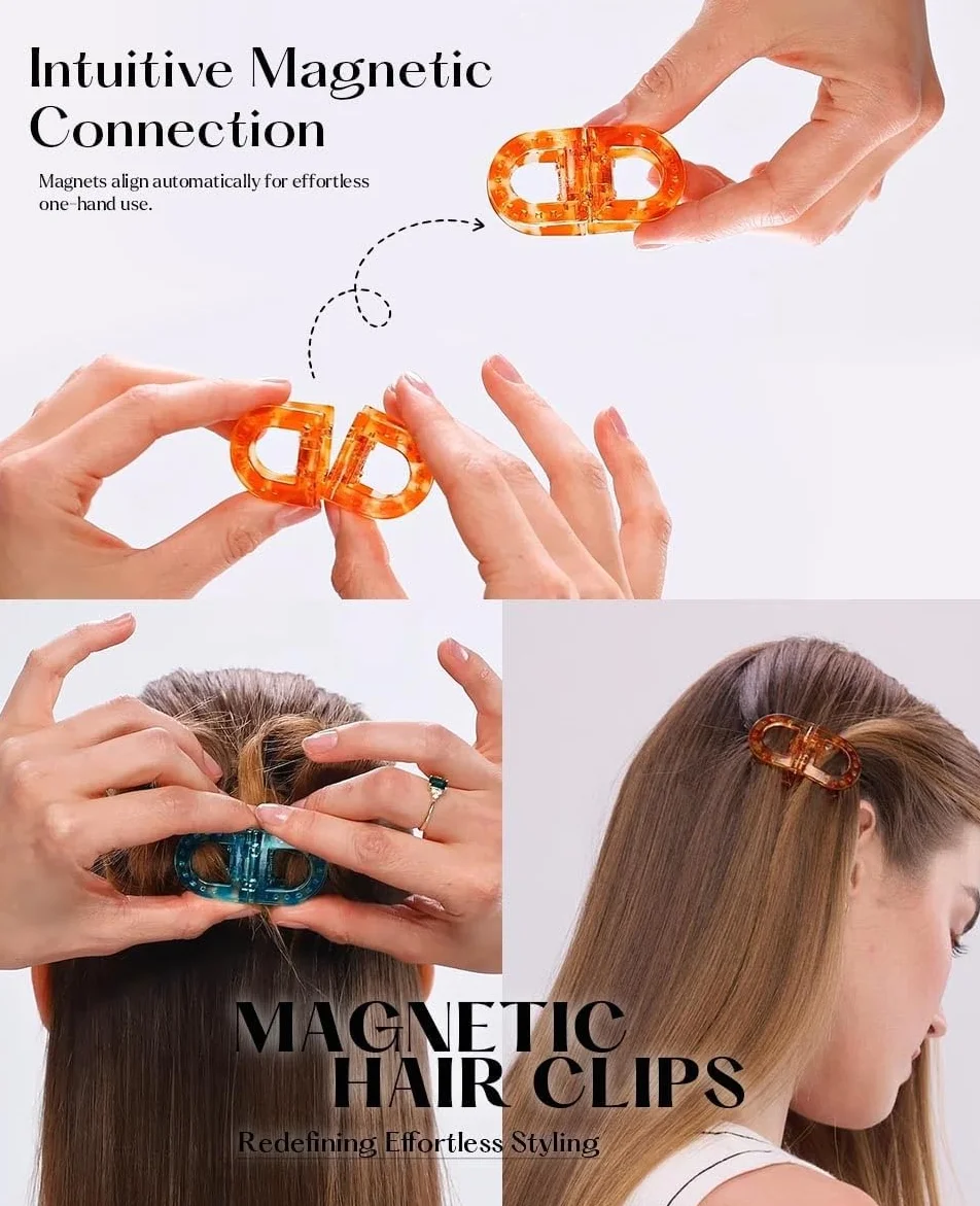 CHANGYUE Set fermagli per capelli magnetici antiscivolo, tenuta forte, clip intelligenti per acconciature facili quotidiane (multicolore)