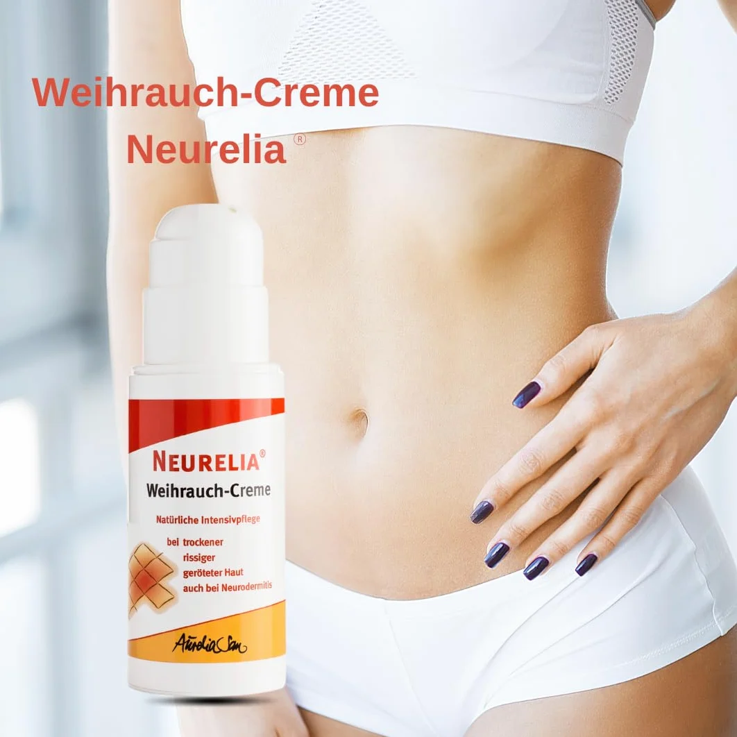 Crema all'incenso Neurelia, 100 ml, per la cura intensiva quotidiana in caso di pelle secca, screpolata o arrossata, anche accompagnata da neurodermite