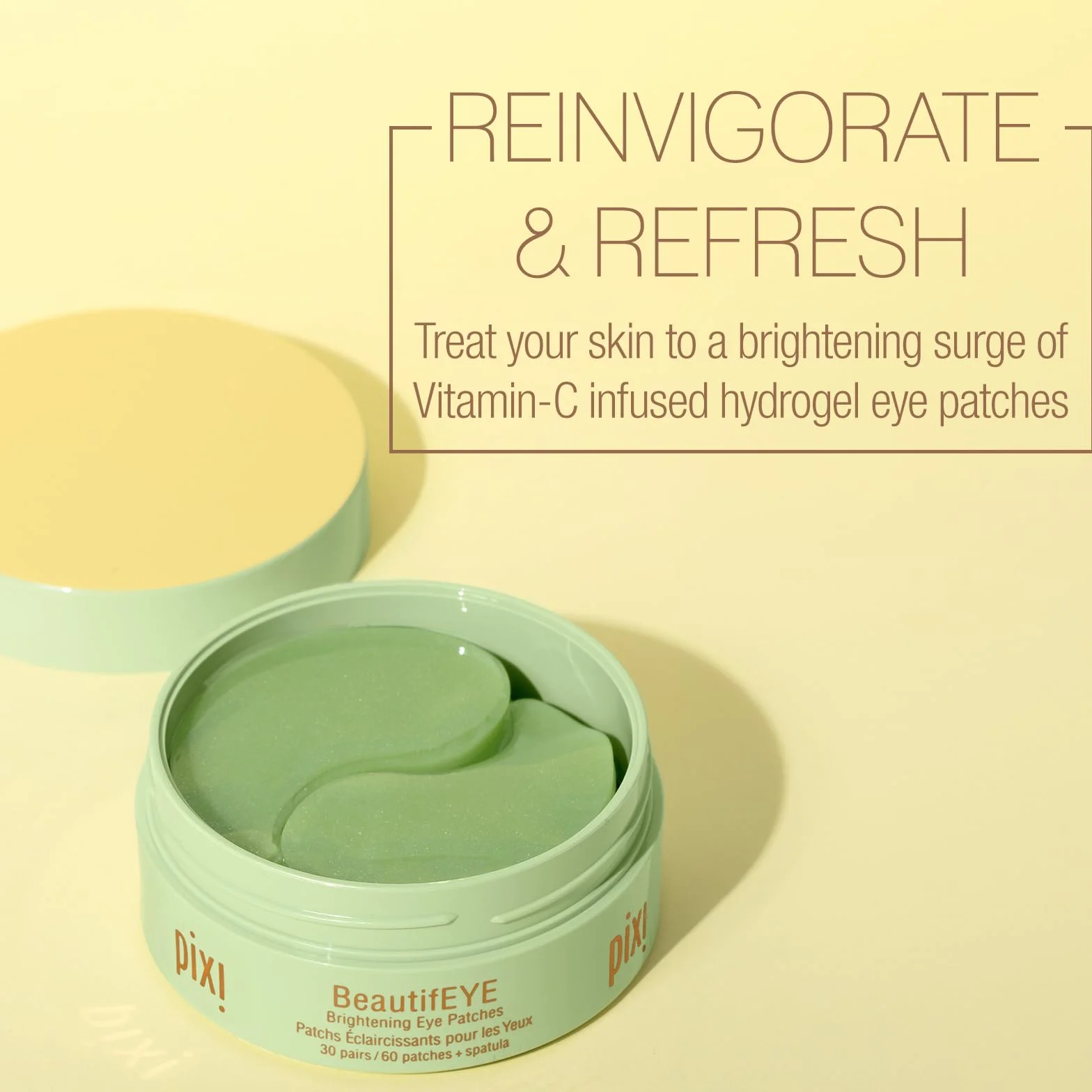 Pixi BeautifEYE Hydrogel Under-Eye Patches | Refreshing Eye Patches for Dark Circles | Brighten & Hydrate Under Eyes | 30 Pairs / 60 Patches