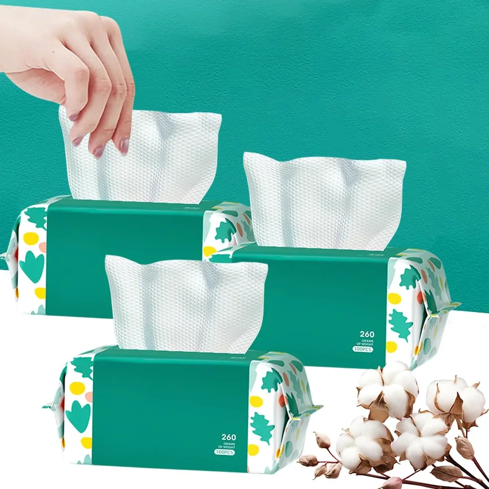 Asciugamano usa e getta per la pulizia del viso, 360 pezzi, 100% cotone, extra spesso, extra large, senza pelucchi, per pelli sensibili. Struccante per la pulizia del viso.