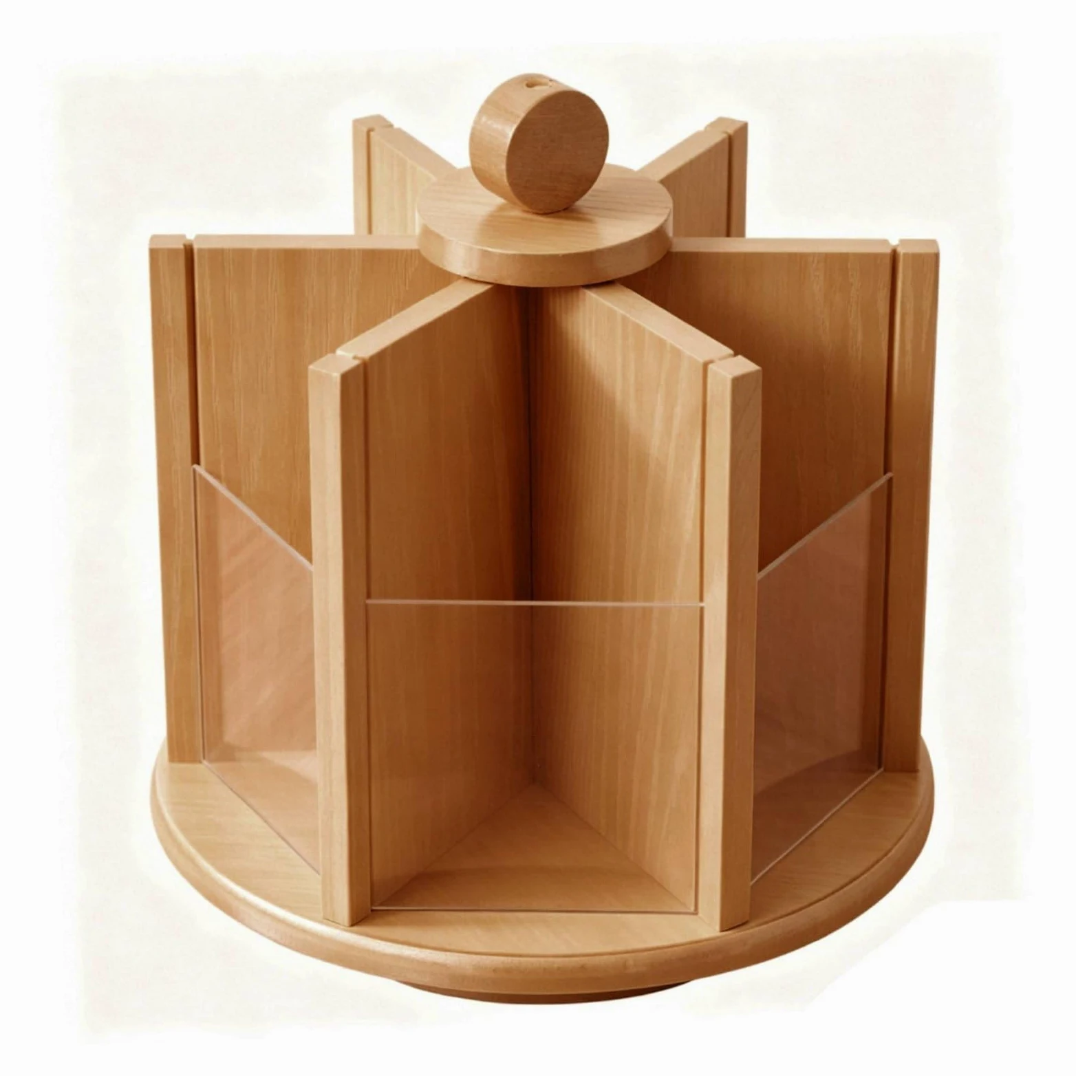 Organizer Rotante Porta Lipstick Porta Trucco Porta Pennelli Porta Cosmetici in Bambù E Acrilico Grande Capacità Rotazione 360 Gradi Adatto per Ragazza Bagno, Brown