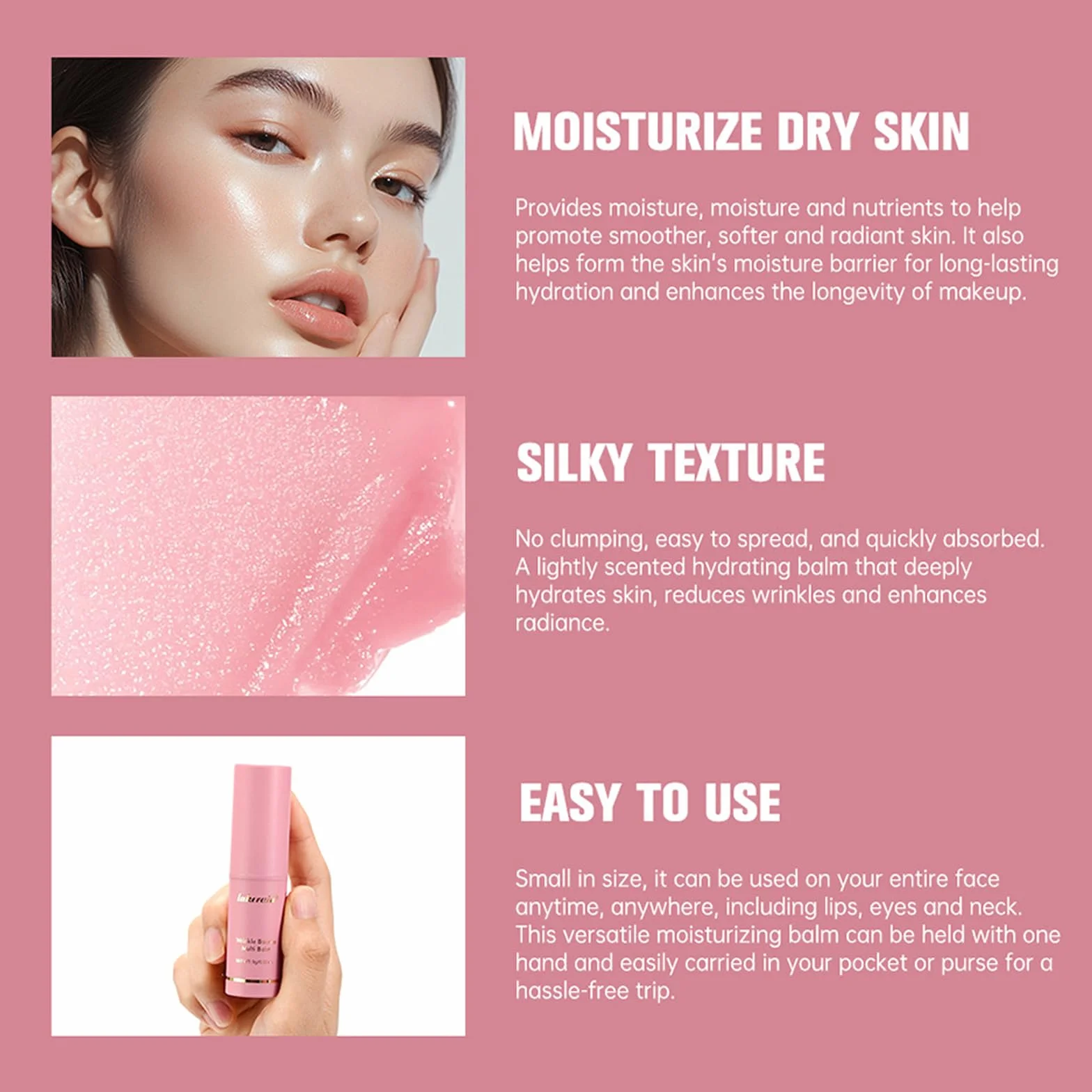 Stick Multi Balm di Rughe - bastone per bagagli di collagene, balsamo di umidità che aumenta il collagene per viso, occhi, labbra e collo | Carico di rughe profonde per la cura antirughe (2)