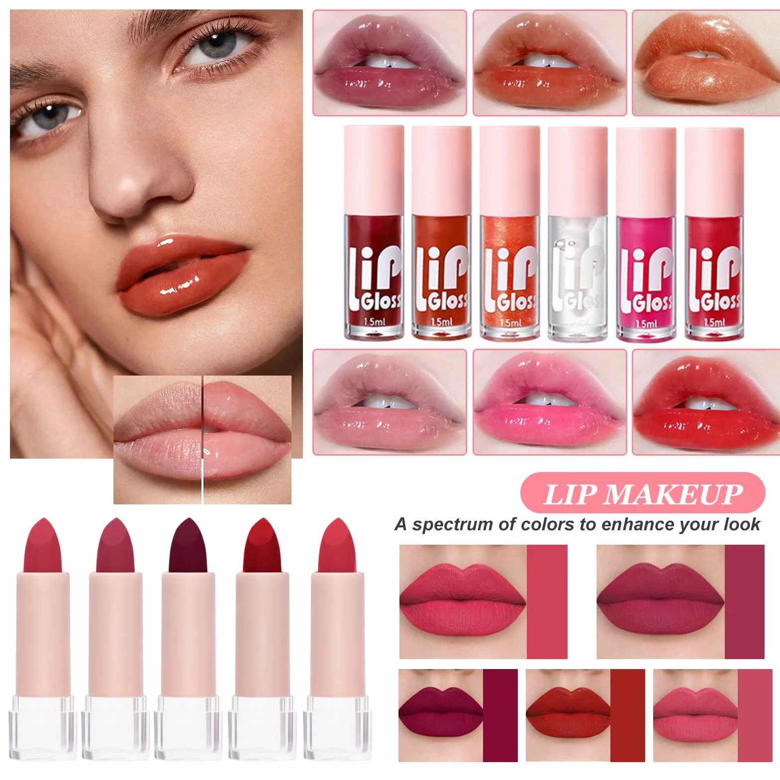 Set Trucchi Donna, Kit Make Up Completo, Tutto in Uno Trousse Trucchi con Palette Ombretto Paletta Correttivi Contouring Fondotinta Mascara Gloss Labbra Liner Occhi Matite Ssopracciglia Borsa Trucco