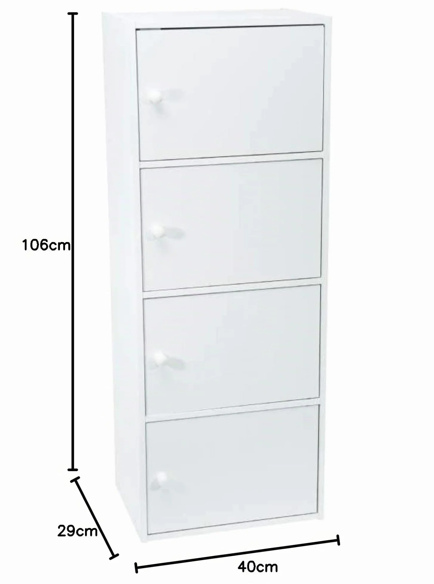 WERKA PRO Mobile Bianco 4 Porte 106 x 40 x 29 cm