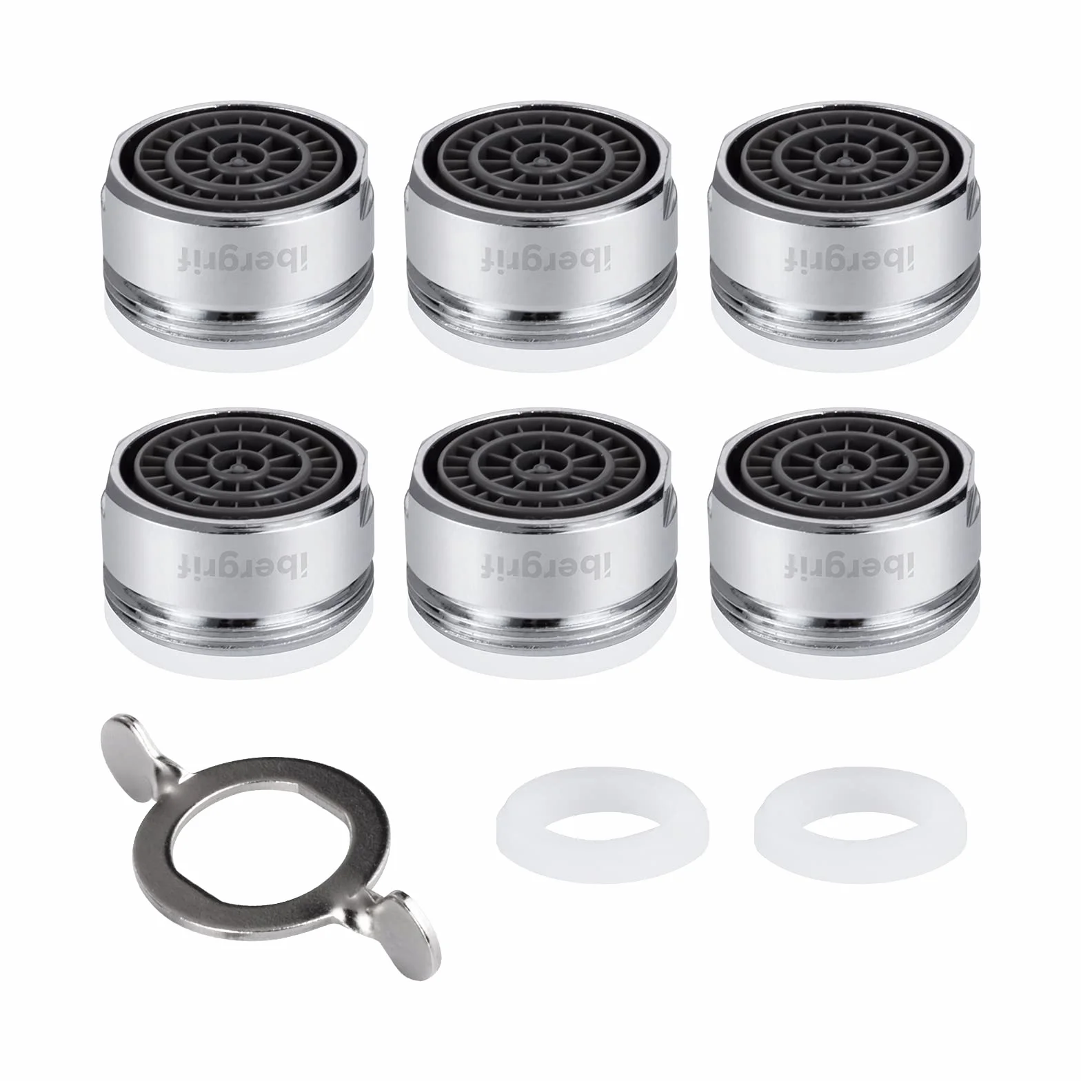 Ibergrif M91005 6 Pezzi Aeratore Rubinetto con Filtro M24 per Cucina e Bagno