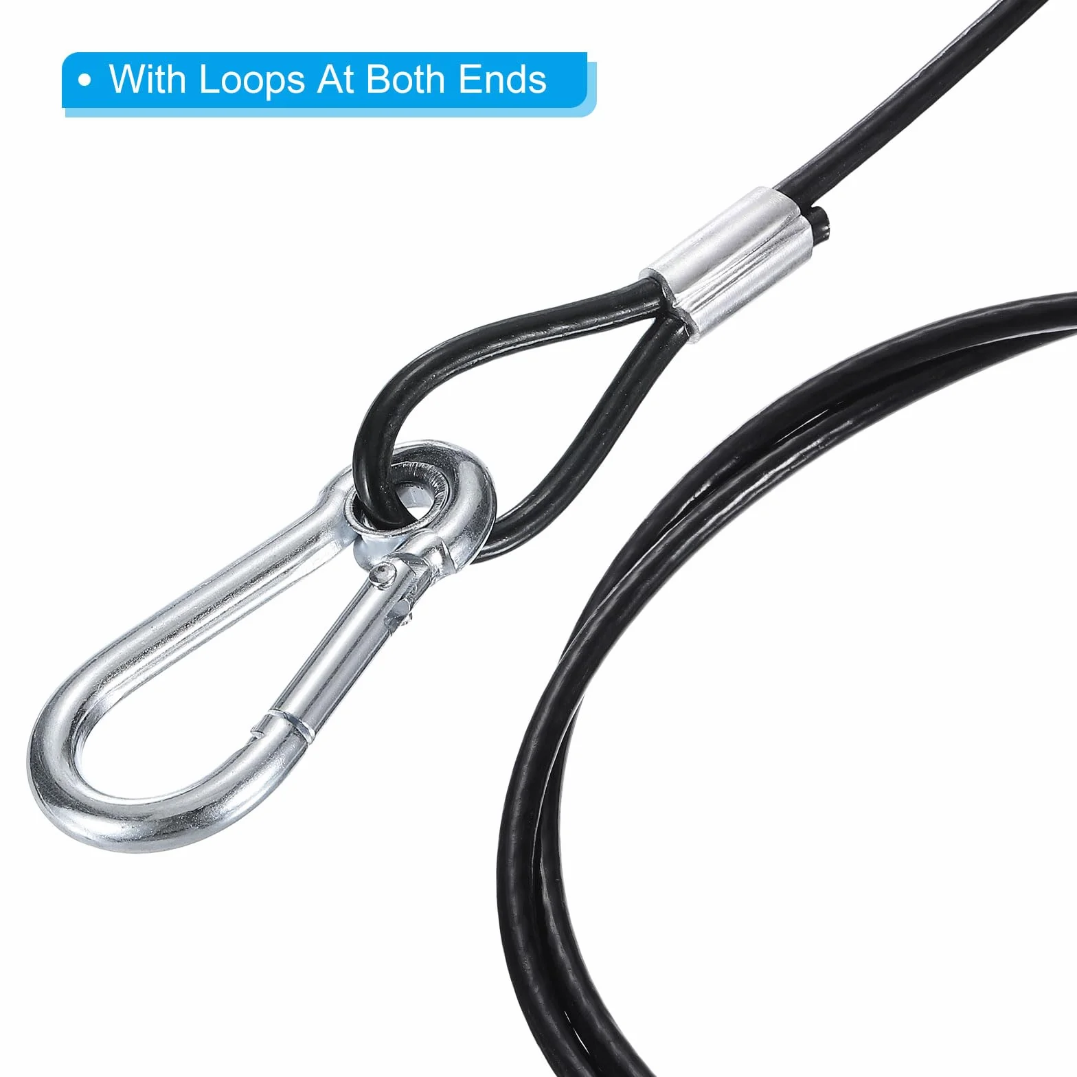 PATIKIL Cavo di Sicurezza in Acciaio Inossidabile 70cm 3mm 2pz Lucchetto a Doppio Ring per Illuminazione Palco Bagagli