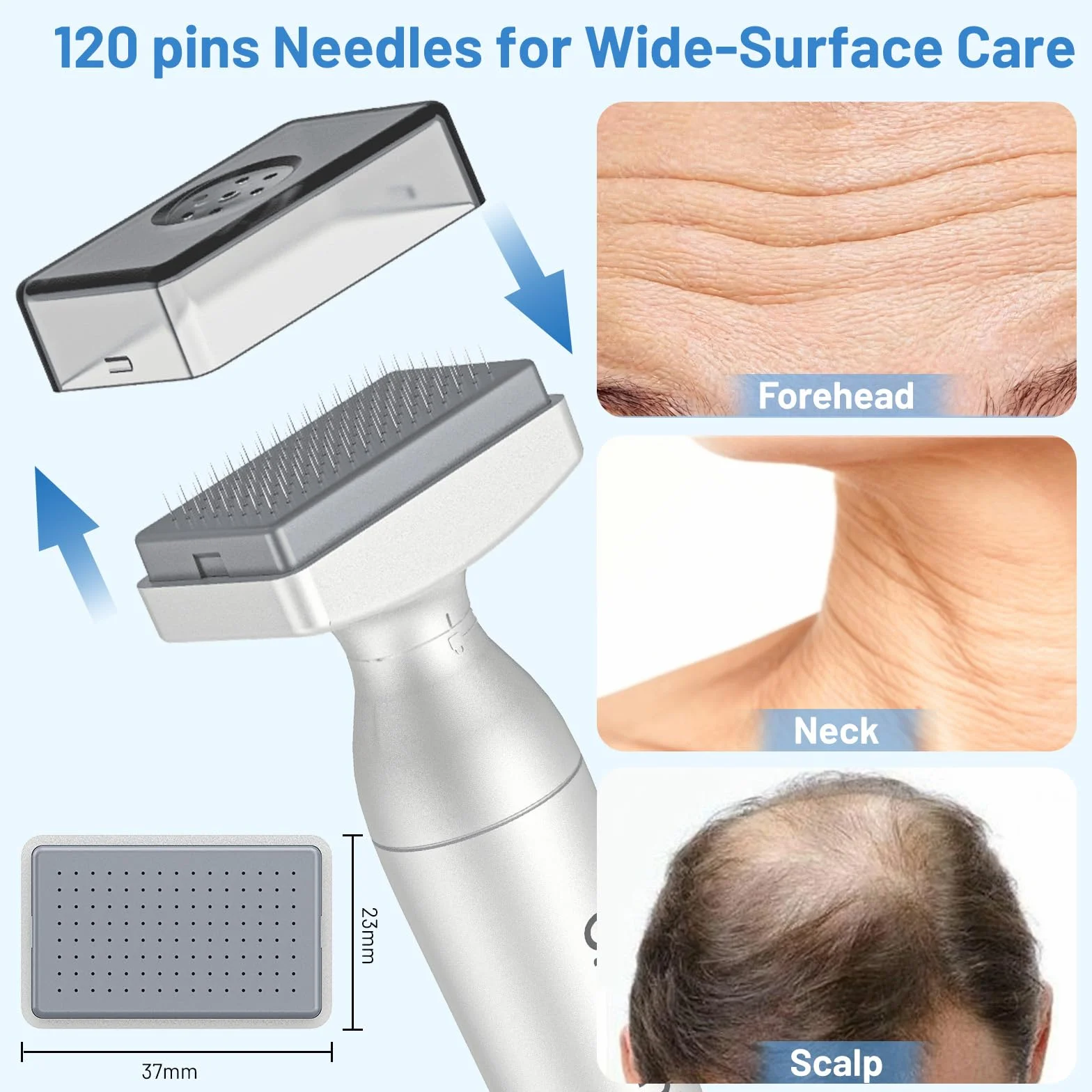Bio 4 Microneedling Derma Stamp – Sistema Professionale a Doppia Azione con Testine 120 e 64 Aghi in Titanio, 0-3 mm Regolabile – Fino a +60% Fssorbimento Siero
