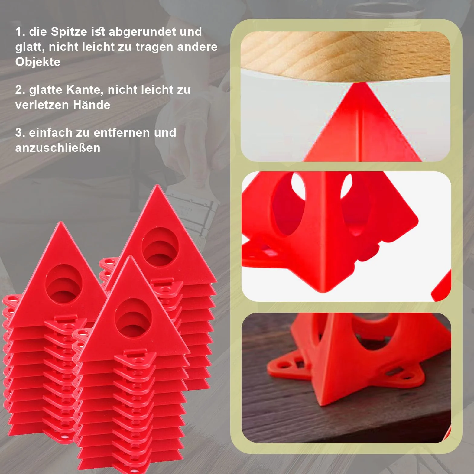Supporti a Piramide 30 Pezzi Plastica Rosso per Verniciatura, Mini Cono Stand Set Artigianato