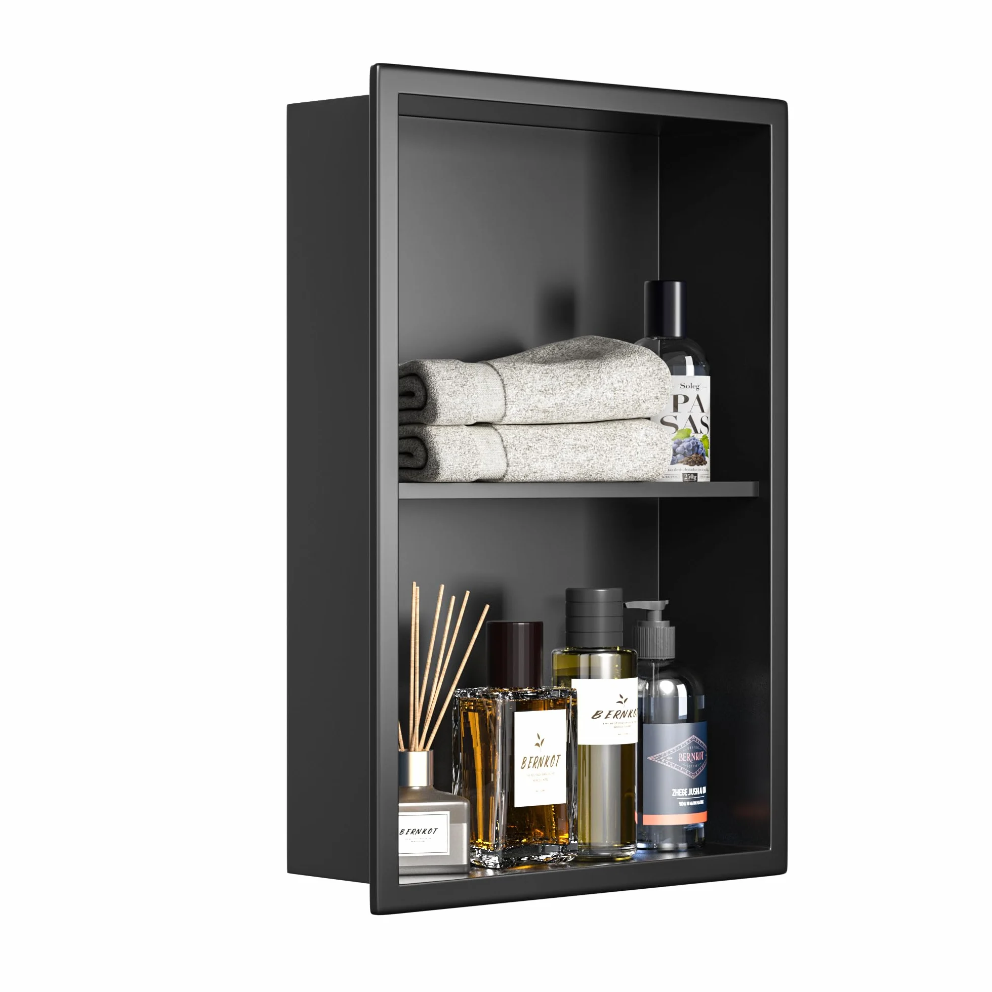Nicchia per doccia in acciaio inox 45x30 cm doppio ripiano montaggio sopra