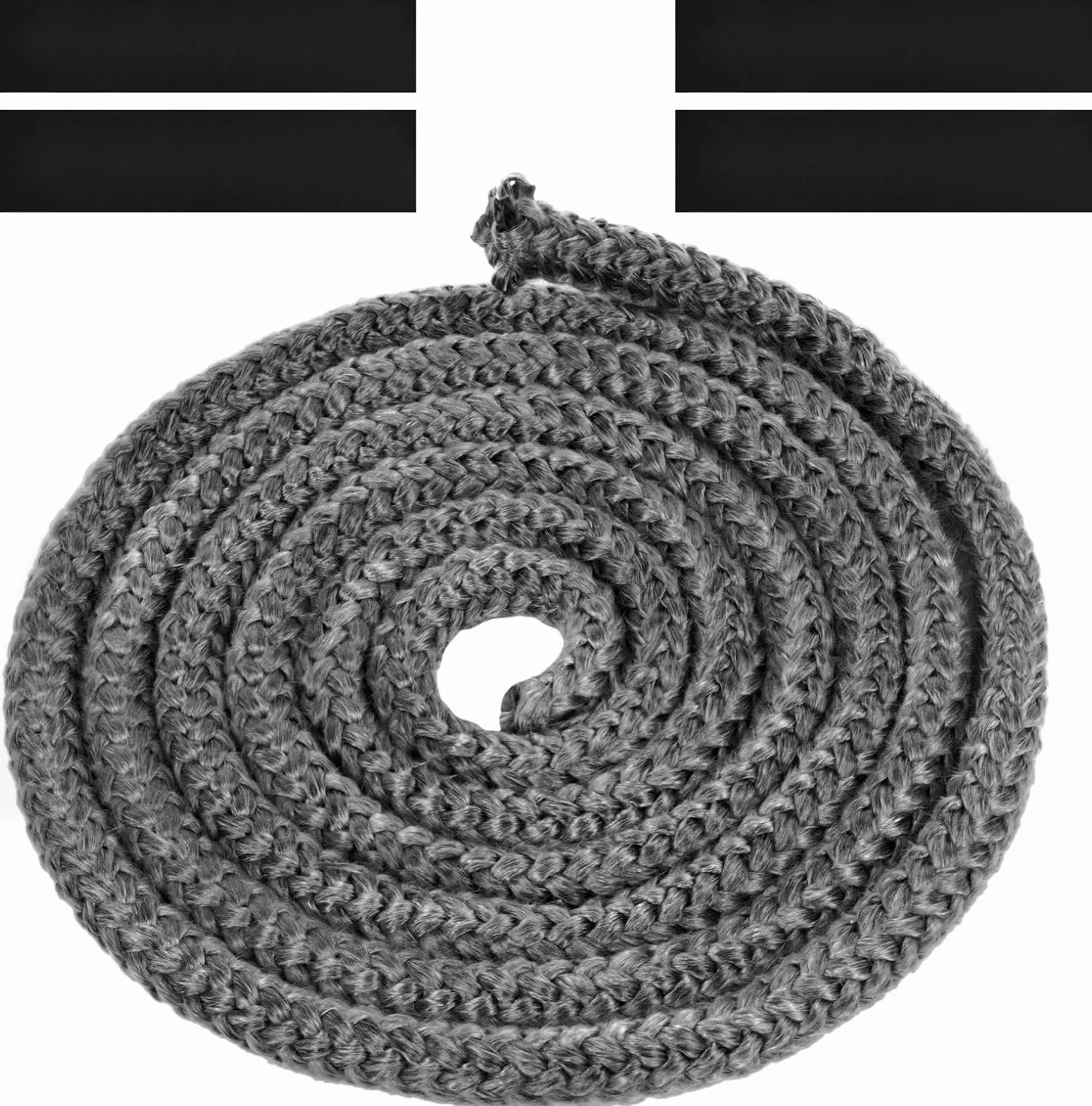 Flintronic Nastro Isolante in Fibra per Stufa, Guarnizione Ignifuga Alta Temperatura, per Stufe e Camino, Φ16mm x 2.5m, Grigio