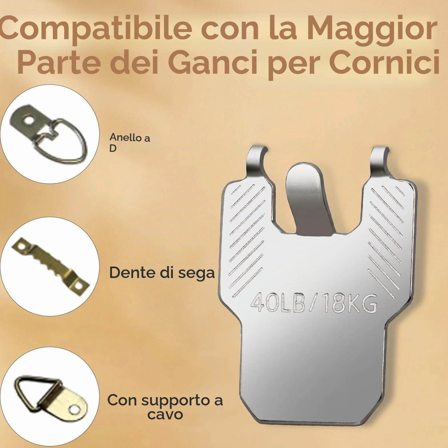 Gancio per Quadri ad Artiglio per Cartongesso 10 Pezzi Ganci da Parete per Appendere Specchi Foto Poster