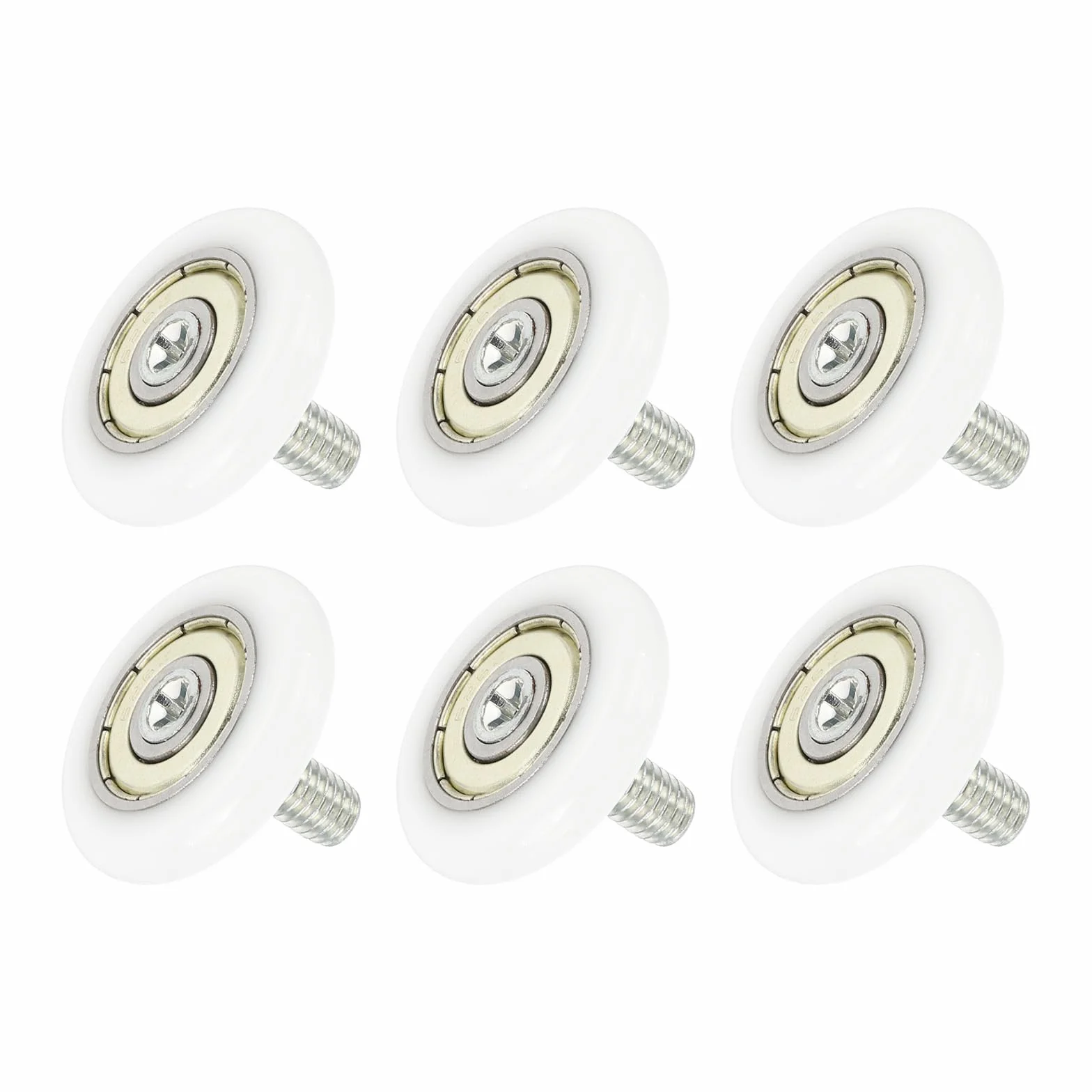 QUARKZMAN 6Pz Rotelle Box Doccia 28mm x 6mm Passo 4mm Cuscinetti Nylon Ricambio Puleggia per Cassetti Porte Scorrevoli Bianco