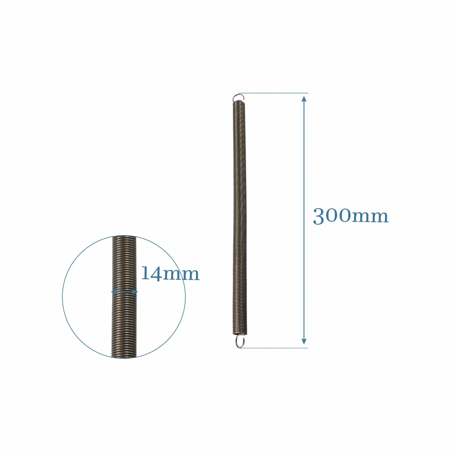 QUARKZMAN 300mm Sprężyna Naciągowa Podwójny Hak Sprężyna Śrubowa Metalowa