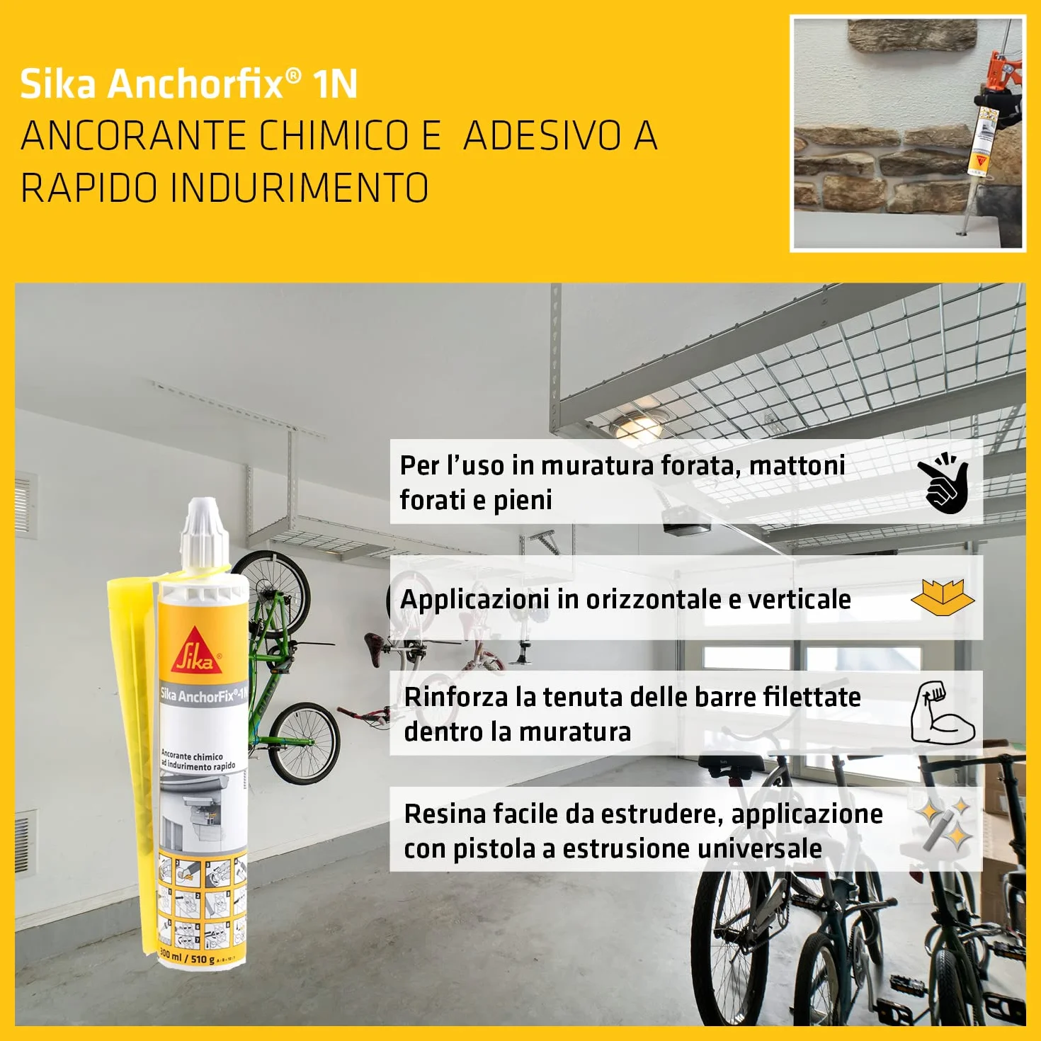 Sika AnchorFix-1N Ancorante chimico rapido 300ml Grigio