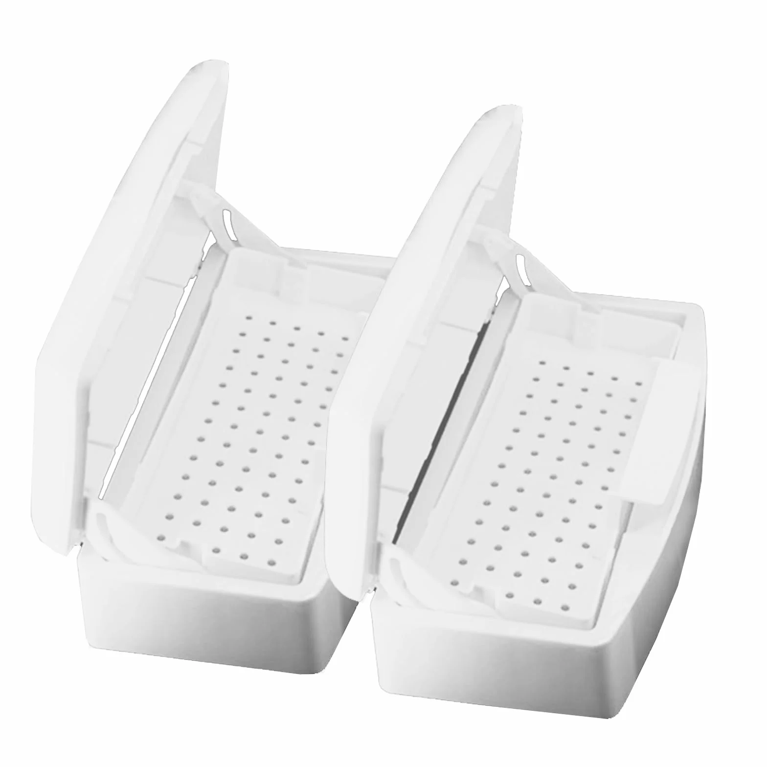 2 vaschette per sterilizzazione barbicida, con coperchio trasparente, contenitore sterilizzatore per strumenti per manicure e disinfezione pulita