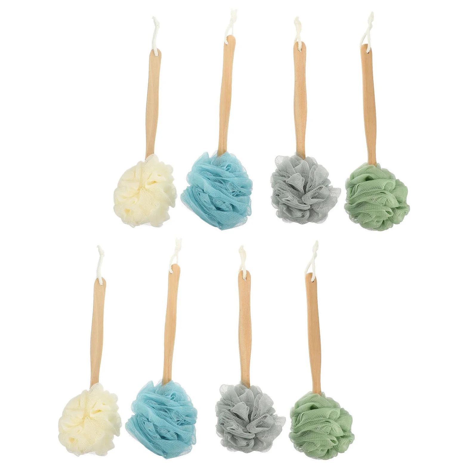 Spazzola per la Schiena Esfoliante da Doccia Manico lungo Antiscivolo Set da 8 Pezzi Multicolore per Scrub Corpo e Lavaggio Profondo per Uso Domestico e Viaggi