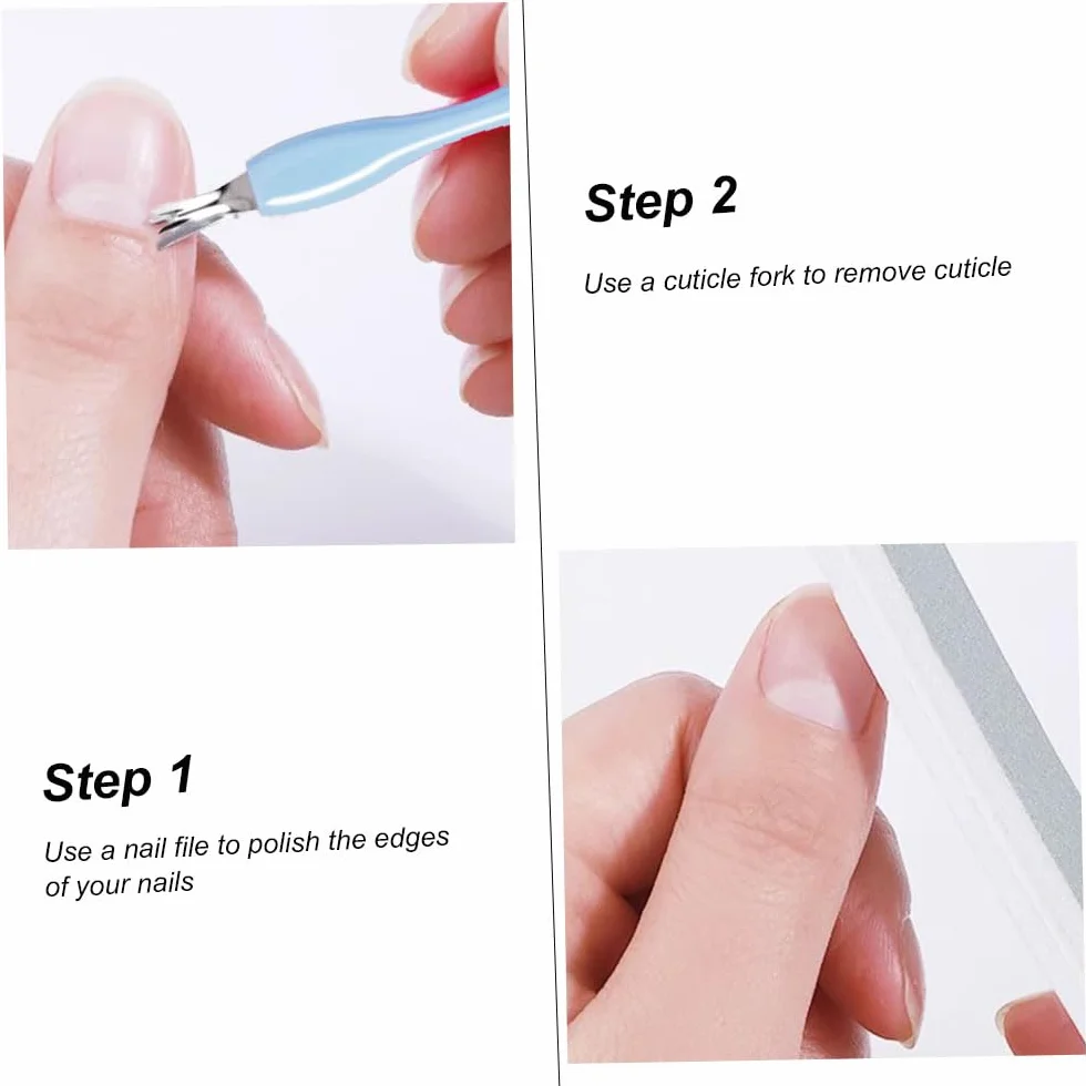 Cuticle Trimmer 6 Pcs Forchetta per Cuticole Pusher Rimozione Manicure