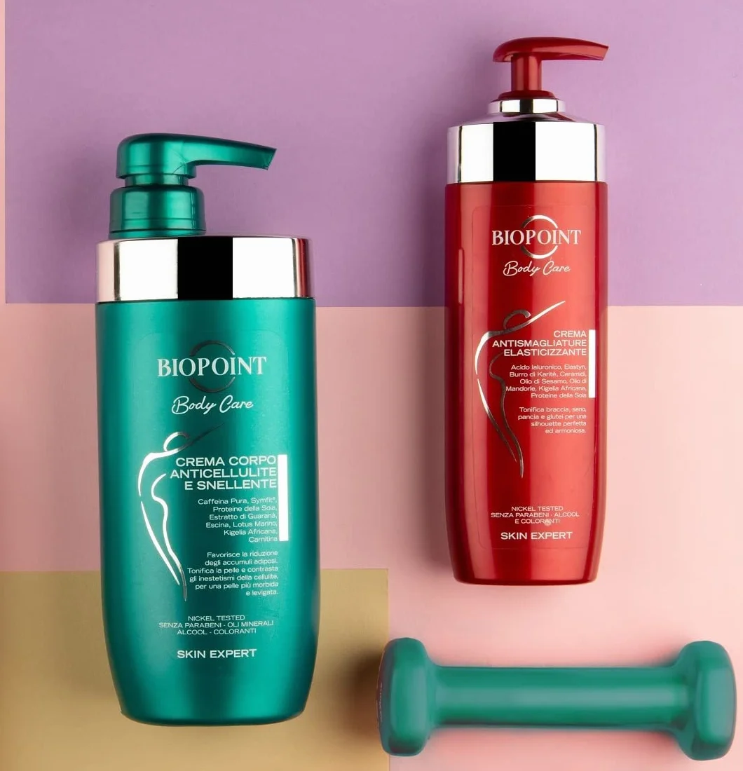 Biopoint - Crema Corpo Anticellulite ad Azione Rassodante, Drenante e Tonificante, Contribuisce alla Riduzione degli Accumuli Adiposi e a Contrastare gli Inestetismi della Cellulite, 500 ml