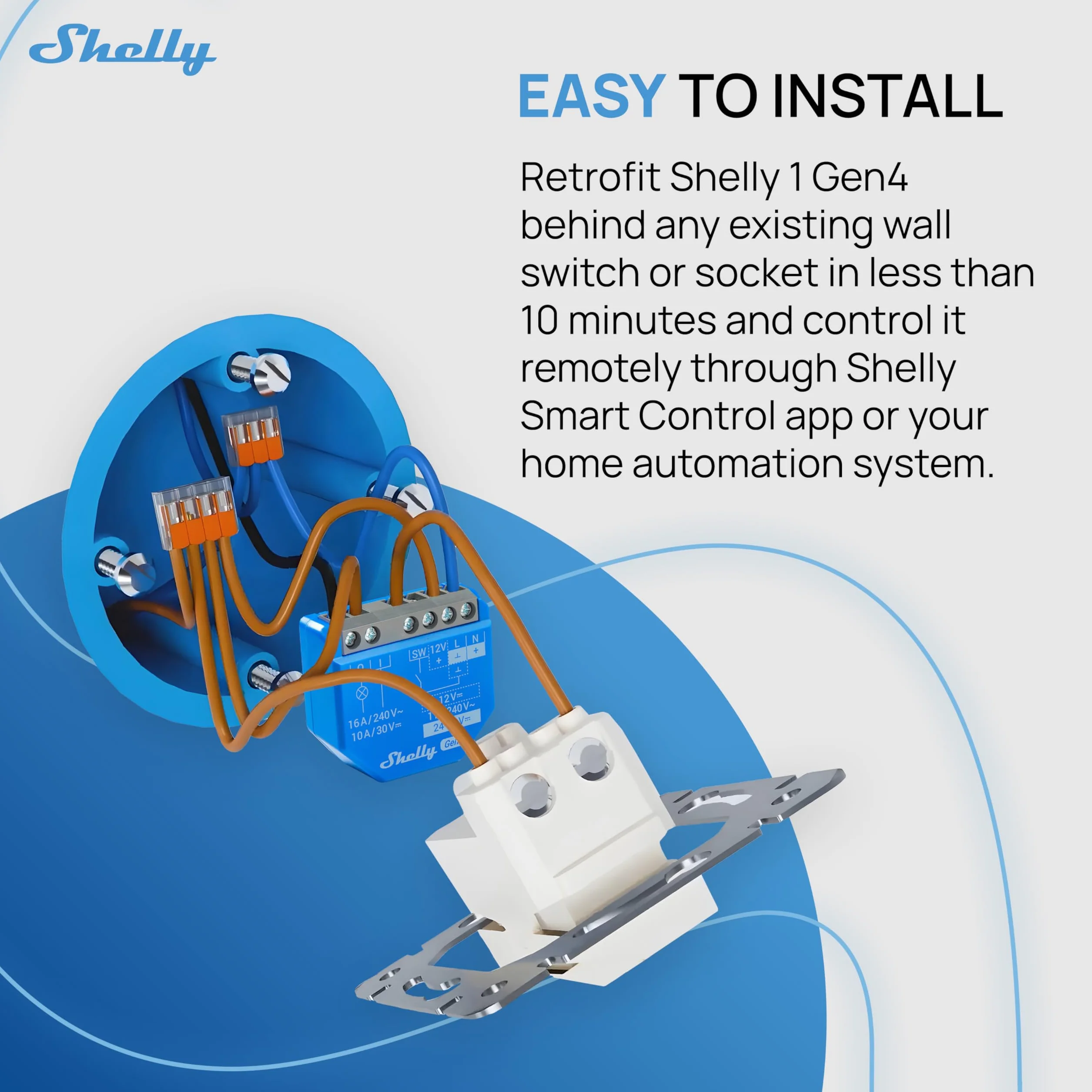 Shelly 1 Gen4 Inteligentny Przekaźnik Wi-Fi 1 Kanał 16A Bezprzewodowy Matter Alexa Google HomeKit Zigbee 2 Sztuki