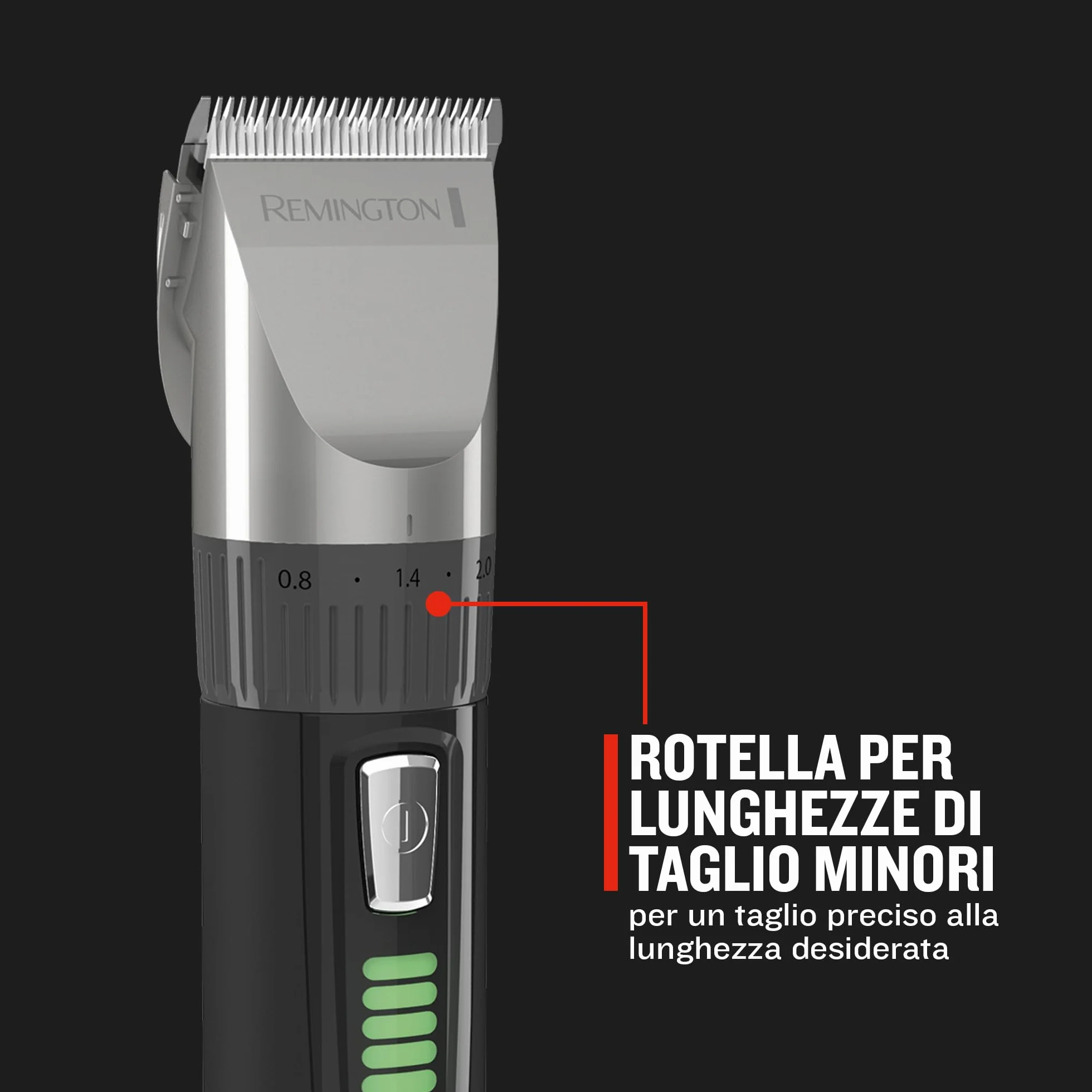 Remington Tagliacapelli Professionale - Lame in Ceramica autoaffilanti - 10 pettini, Funzionamento a rete-batteria, Batteria al litio a lunga durata, Custodia pro in alluminio, Mantella, HC5811