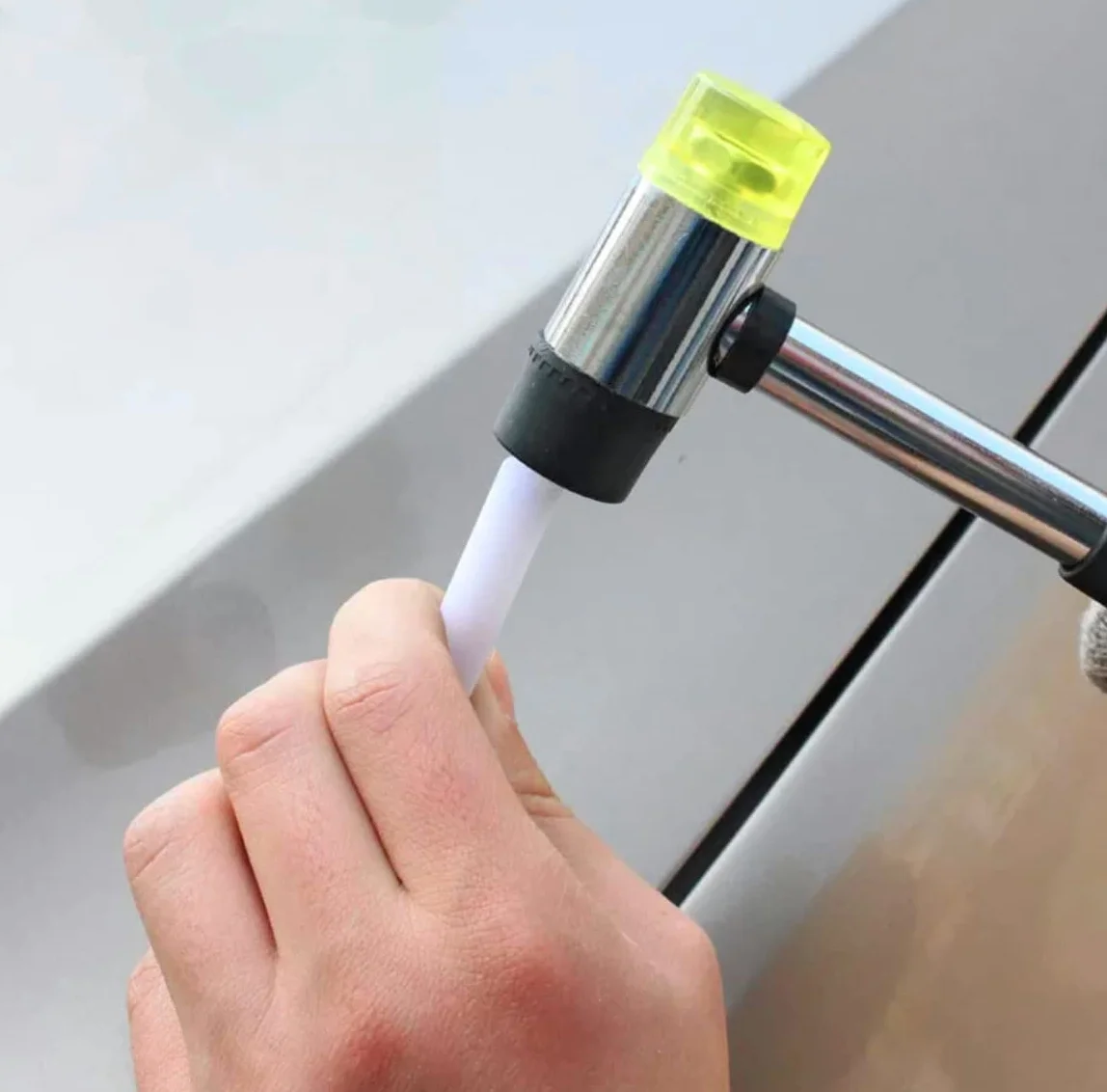 Martello Antirimbalzo Gomma Doppio Lavoro Nylon Testa Rotonda Impugnatura Antiscivolo 25mm